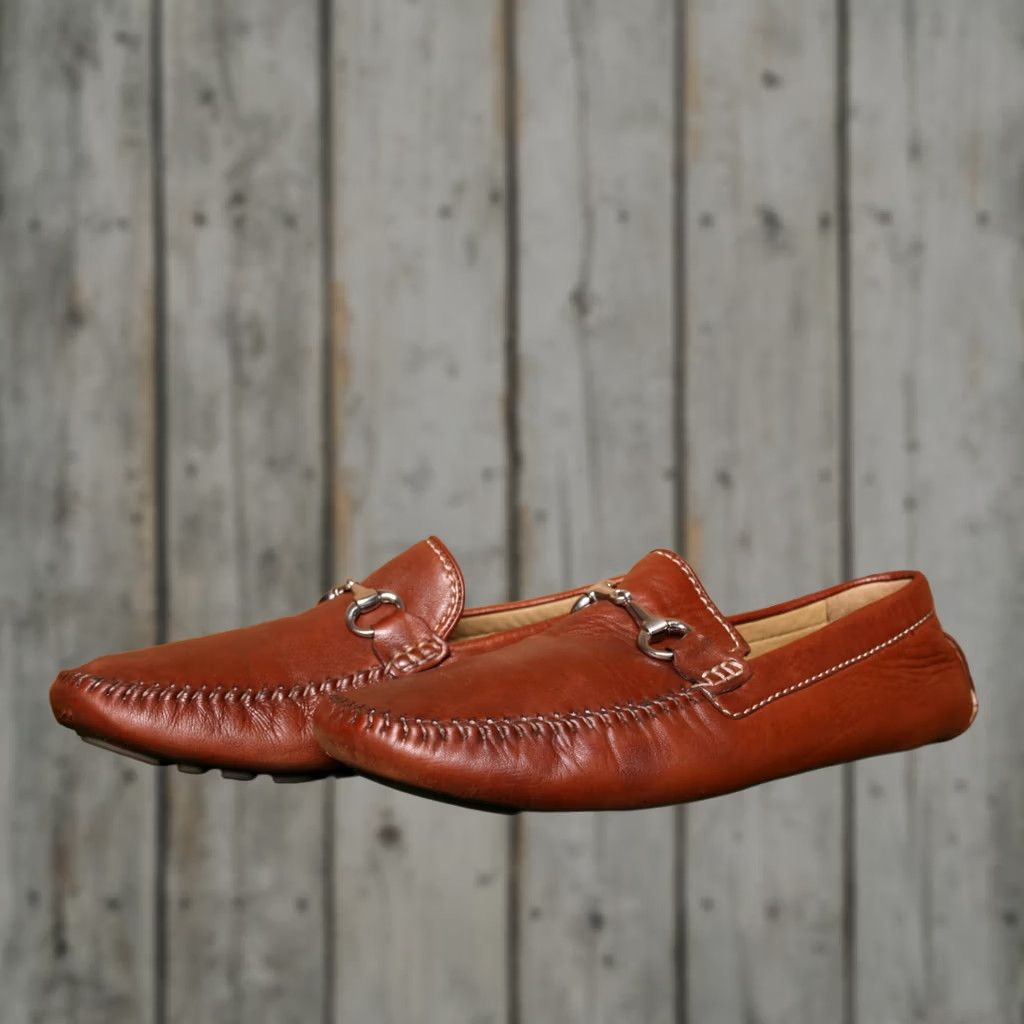 Vintage ROBERT ZUR Brown Leather Horse Bit Loafer Driver Moccasins Men's Sz. 10M Size ONE SIZE - 1 Thumbnail