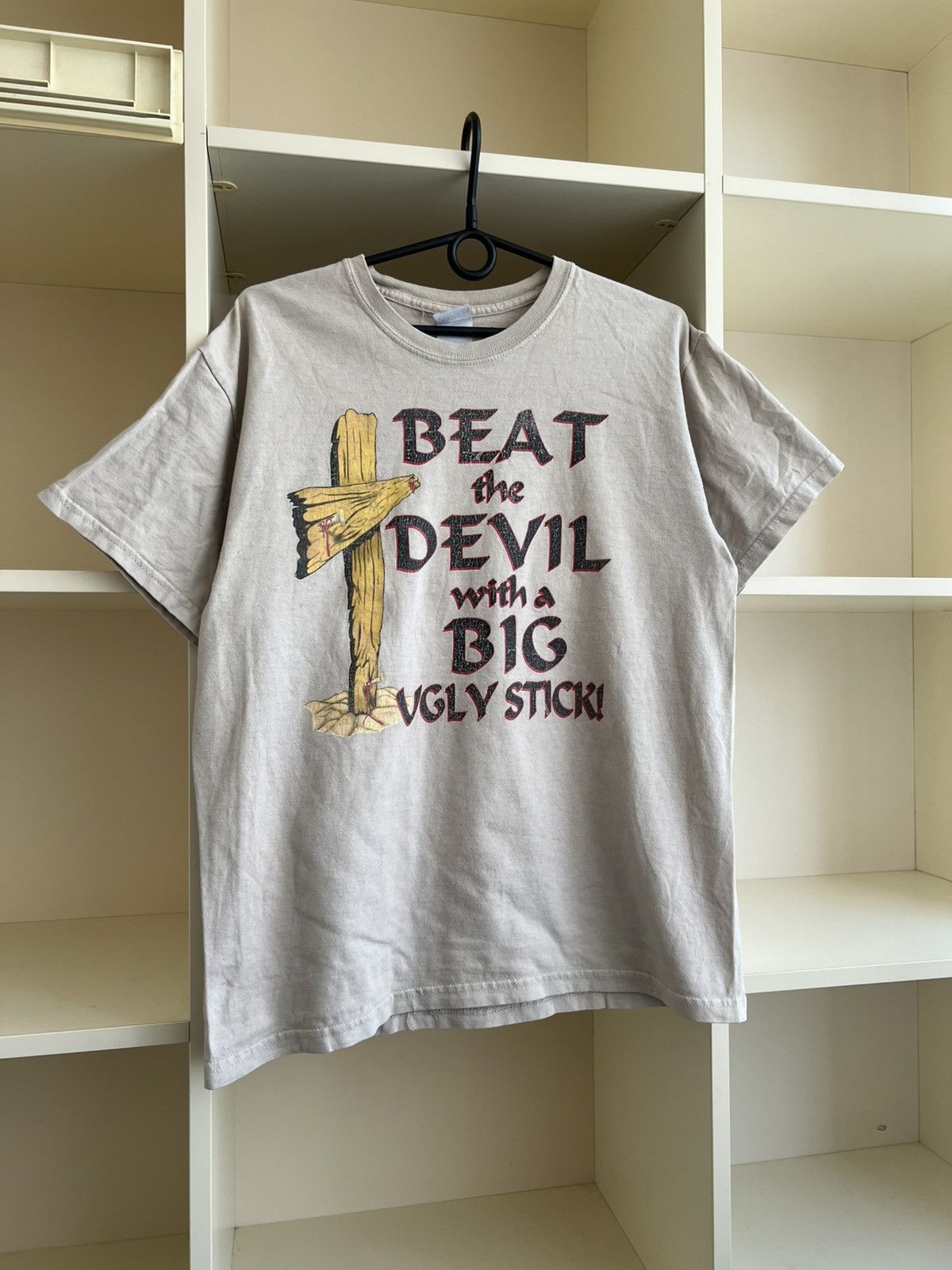 Vintage Vintage Jesus Beat the Devil With a Big Ugly Stick T-Shirt Size US M / EU 48-50 / 2 - 6 Thumbnail