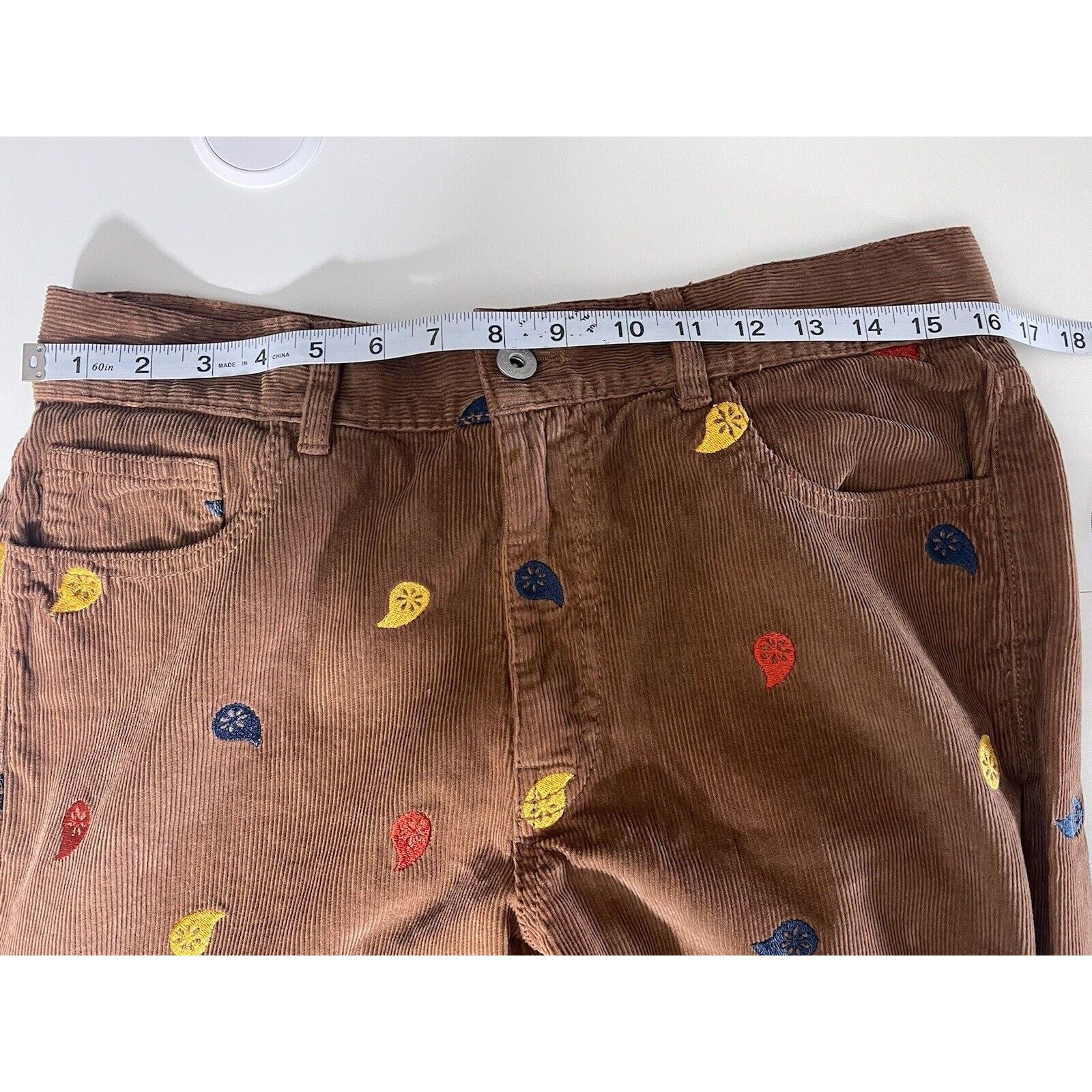 Gimaguas Gimaguas Corduroy Womens Pants 40 Eu 8 US Brown Embroidered Size 30" / US 8 / IT 44 - 7 Thumbnail