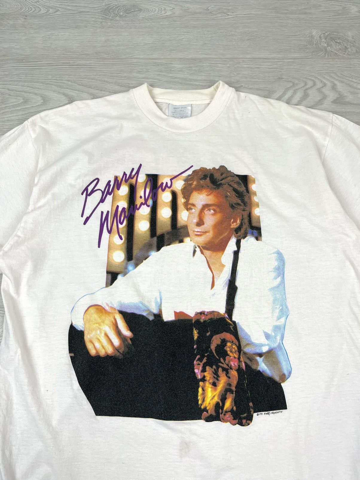Band Tees × Vintage Barry Manilow 1991 Vintage Singer T Shirt Size US XL / EU 56 / 4 - 4 Thumbnail