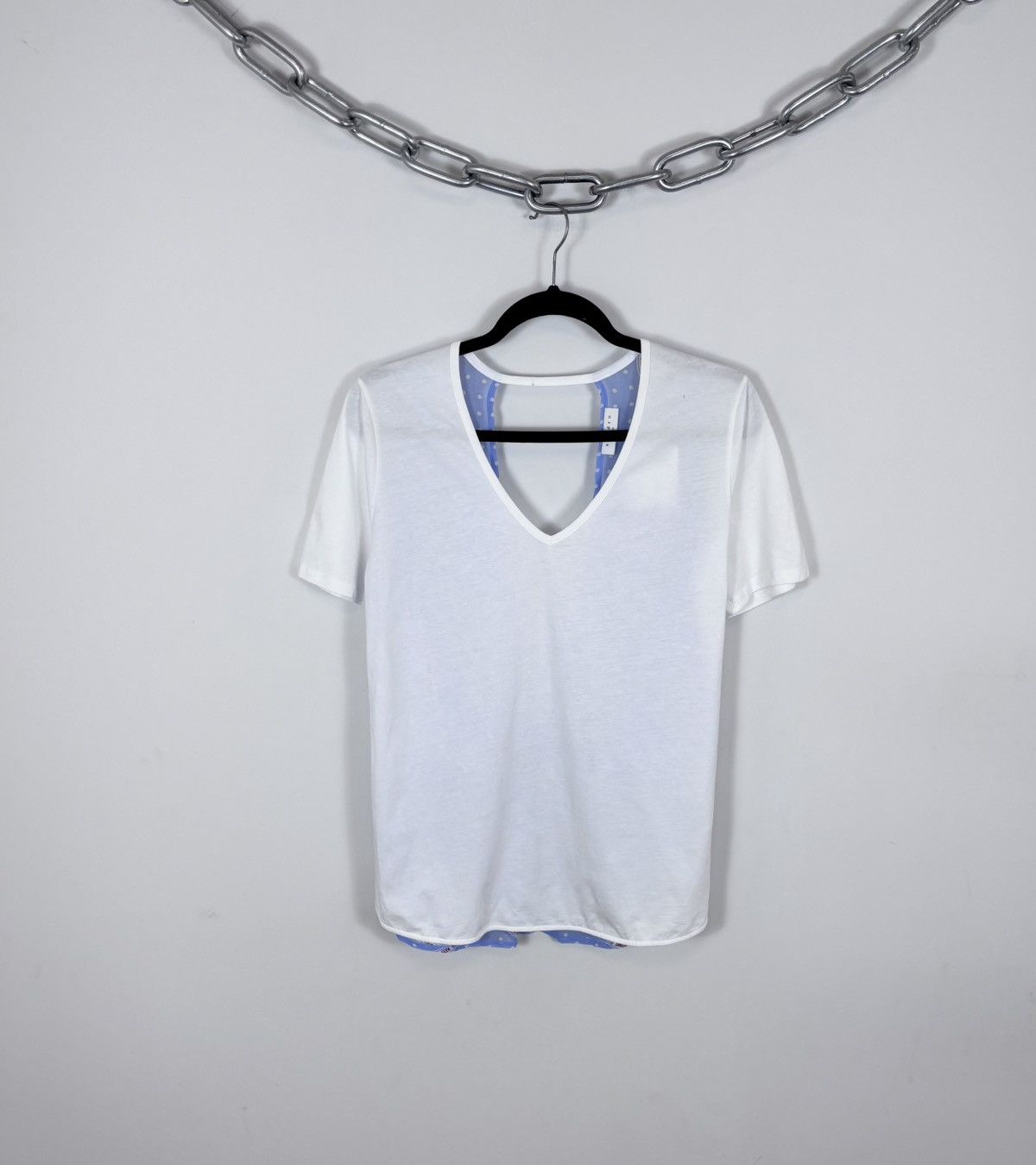 Sandro Sandro NWT Women’s Keep On Dancing White V-Neck T-Shirt Tee Size M / US 6-8 / IT 42-44 - 1 Thumbnail
