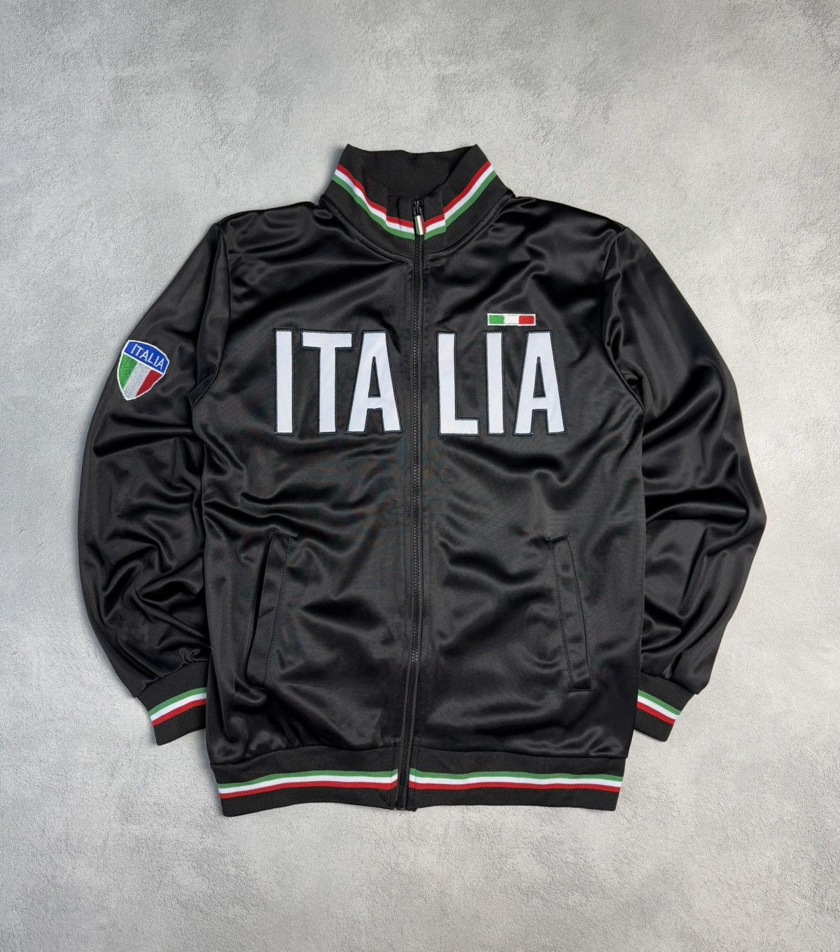 Vintage Italy Embroidered Big Logo Italia Zip Up Track Jacket Size US M / EU 48-50 / 2 - 1 Thumbnail