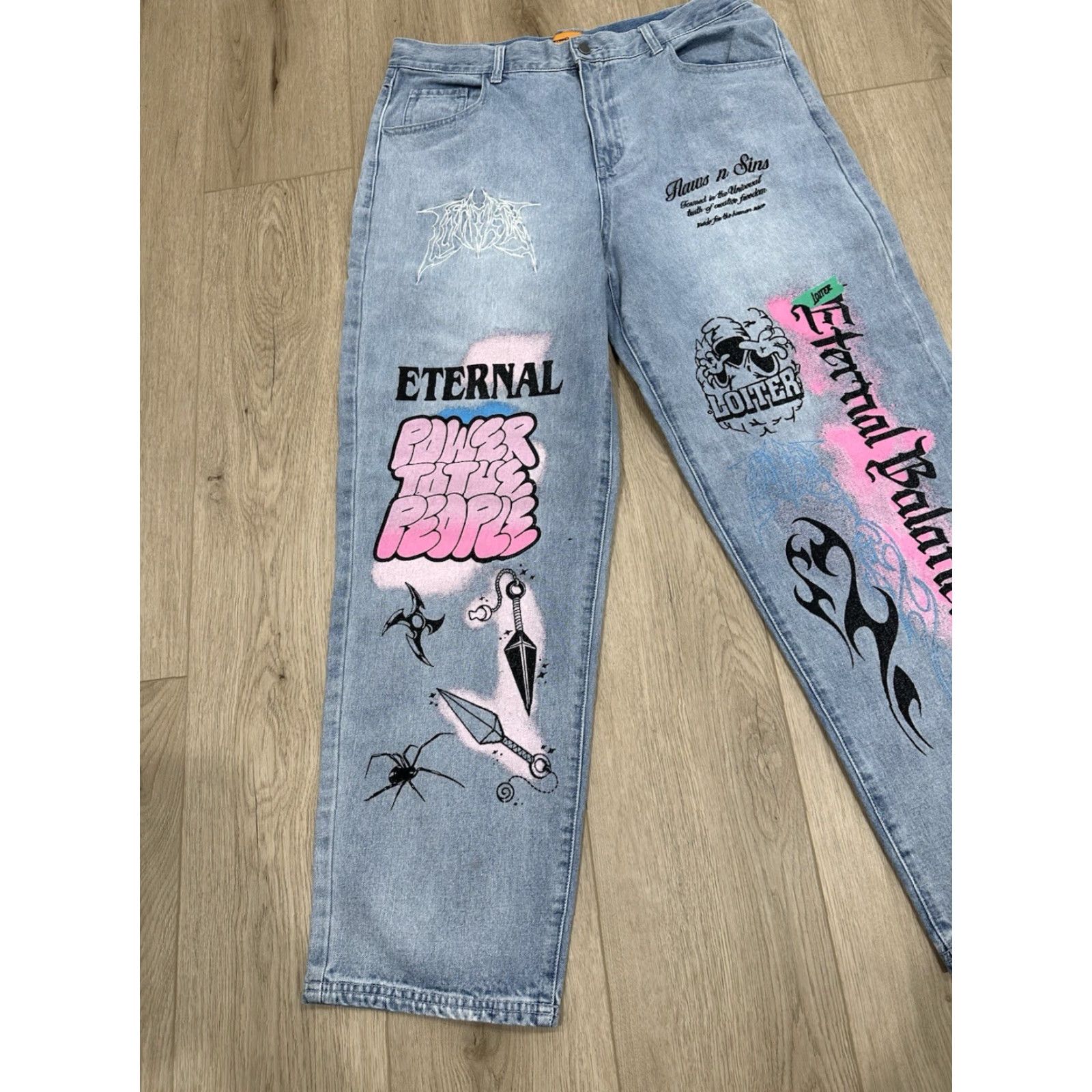 Vintage VINTAGE Loiter Jeans Denim Eternal Men's 36x30 Baggy Loose Wide Leg VTG Y2K Jeans Size US 36 / EU 52 - 3 Thumbnail