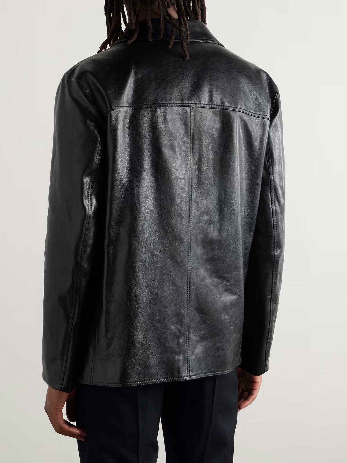Celine Celine 24FW waxed leather car coat in a soft lambskin sz52 Size US L / EU 52-54 / 3 - 3 Thumbnail