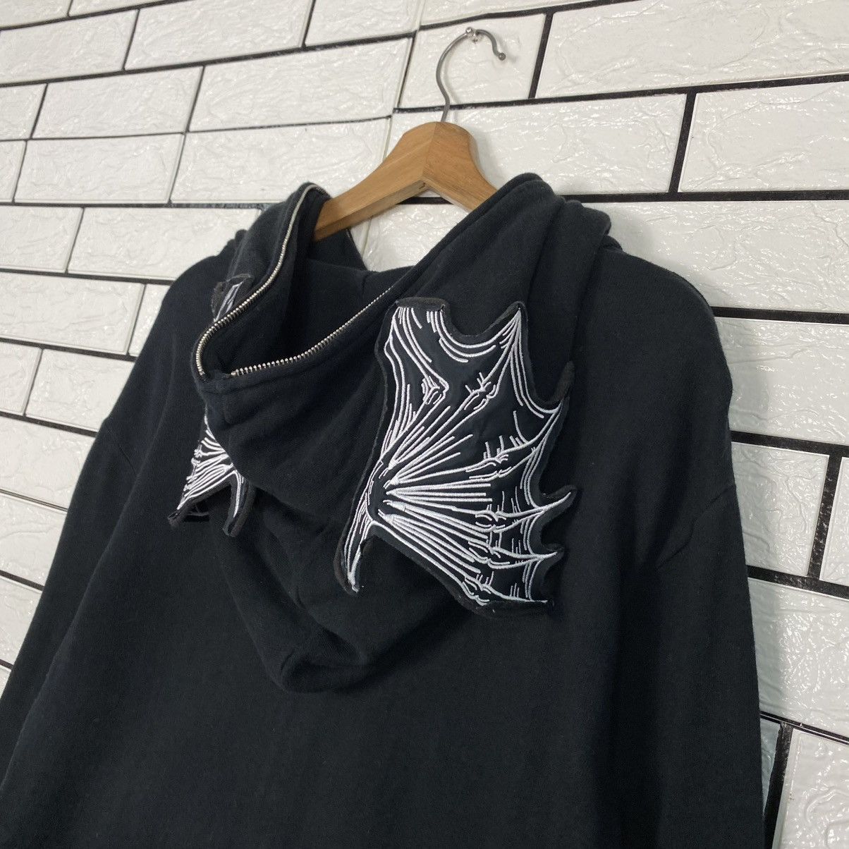 Hysteric Glamour 🔥HOODIE ZIPPER SWEATER GLAD NEWS SKELETON BONE BIG LOGO Size US M / EU 48-50 / 2 - 10 Thumbnail