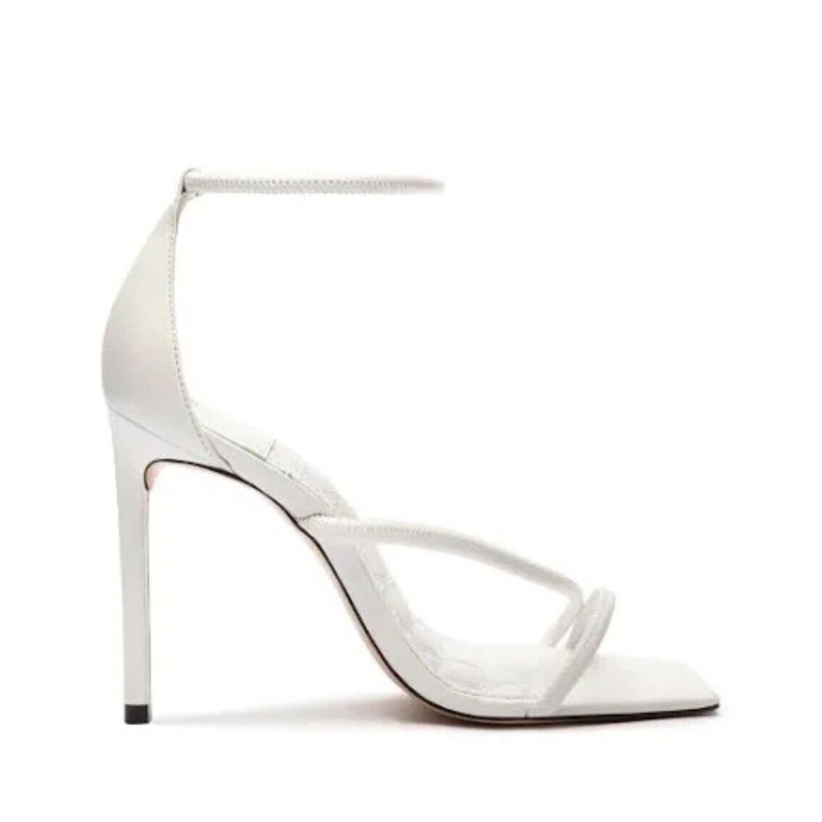 SCHUTZ SCHUTZ Gaiah Ankle Strap Heels White Leather Size 7 EUC (C) Size US 7 / IT 37 - 4 Thumbnail