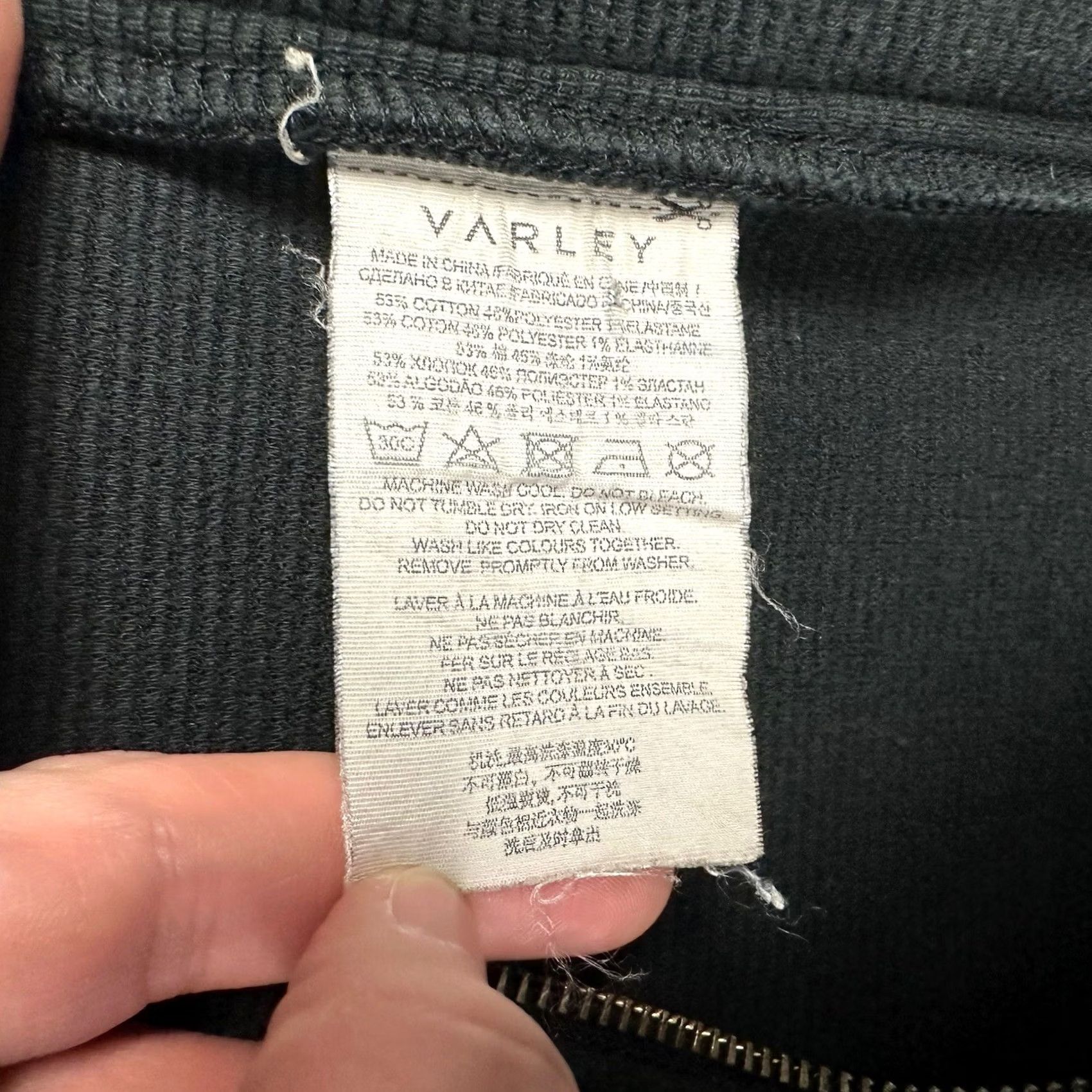 Varley Varley Manning Sweatshirt Womens M Black Ribbed Side Zip Crew Neck Pullover EUC Size M / US 6-8 / IT 42-44 - 6 Thumbnail