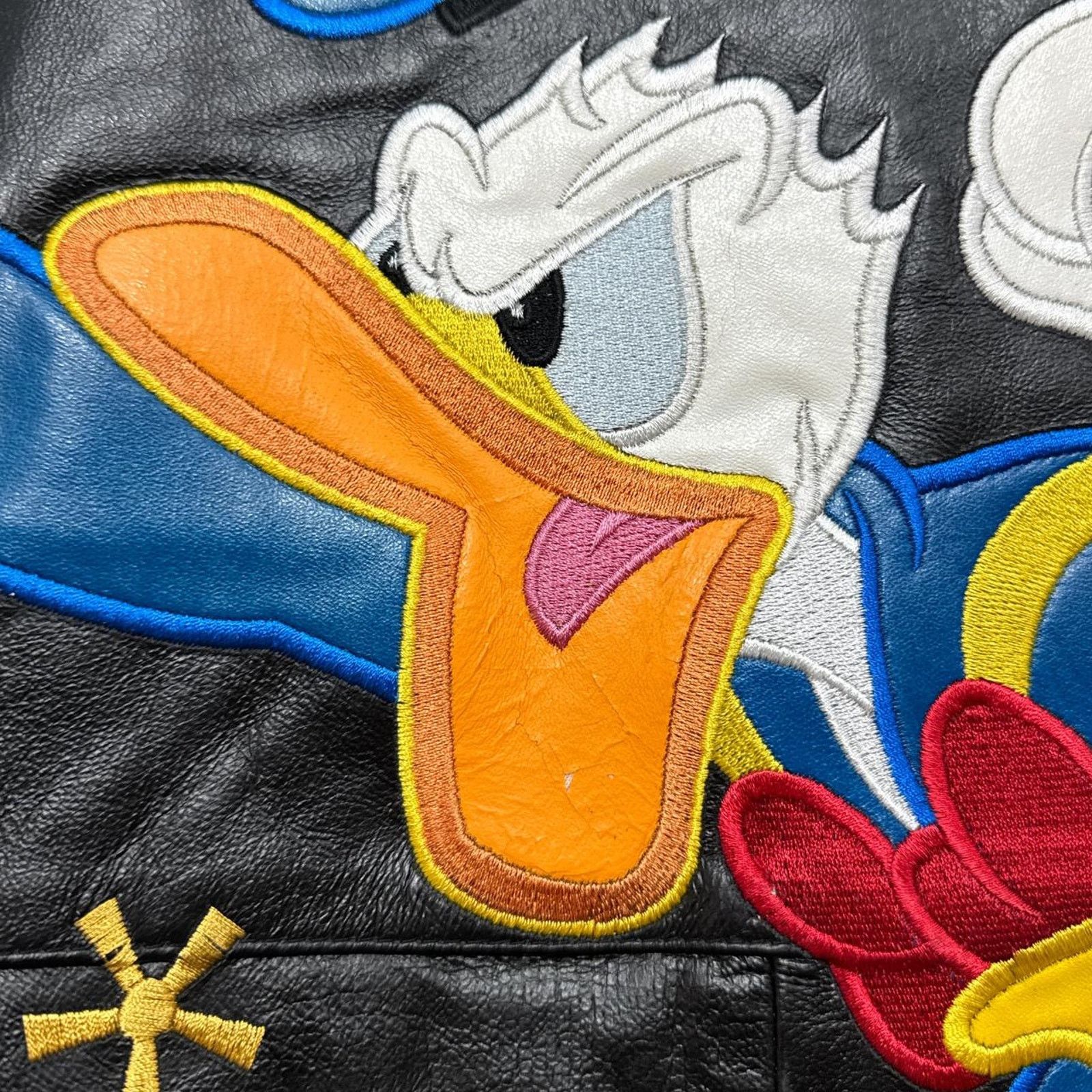 Disney × Vintage Vintage JH Design Donald Duck NASCAR Disney Leather Jacket Size US XL / EU 56 / 4 - 3 Thumbnail