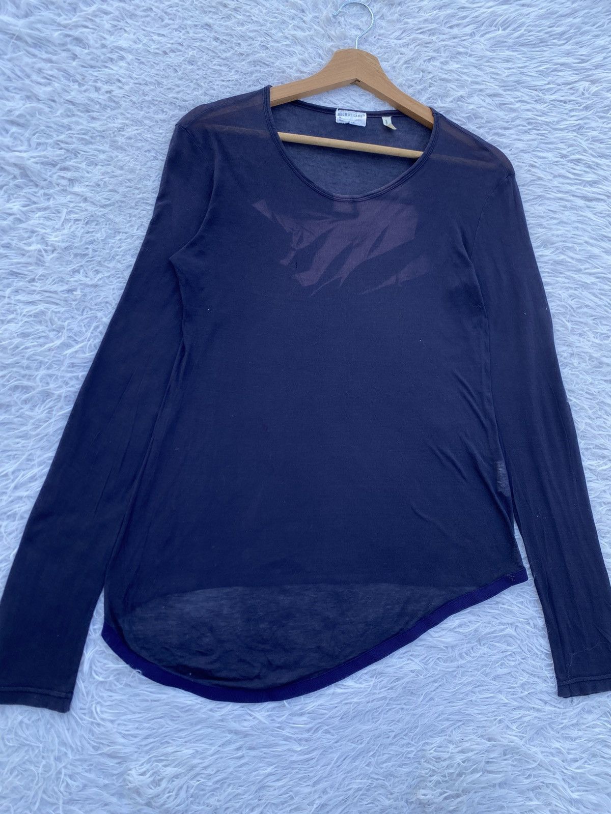 Helmut Lang Rare Vintage Helmut Lang Produced 1998 V mesh Longsleeve Top Size S / US 4 / IT 40 - 5 Thumbnail