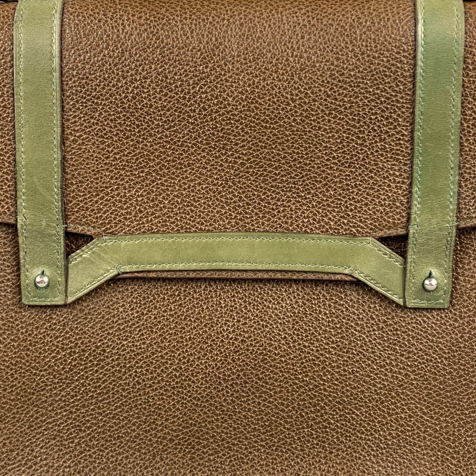 Other APRIL in PARIS Brown & Olive Textured Leather Bag Size ONE SIZE - 2 Thumbnail