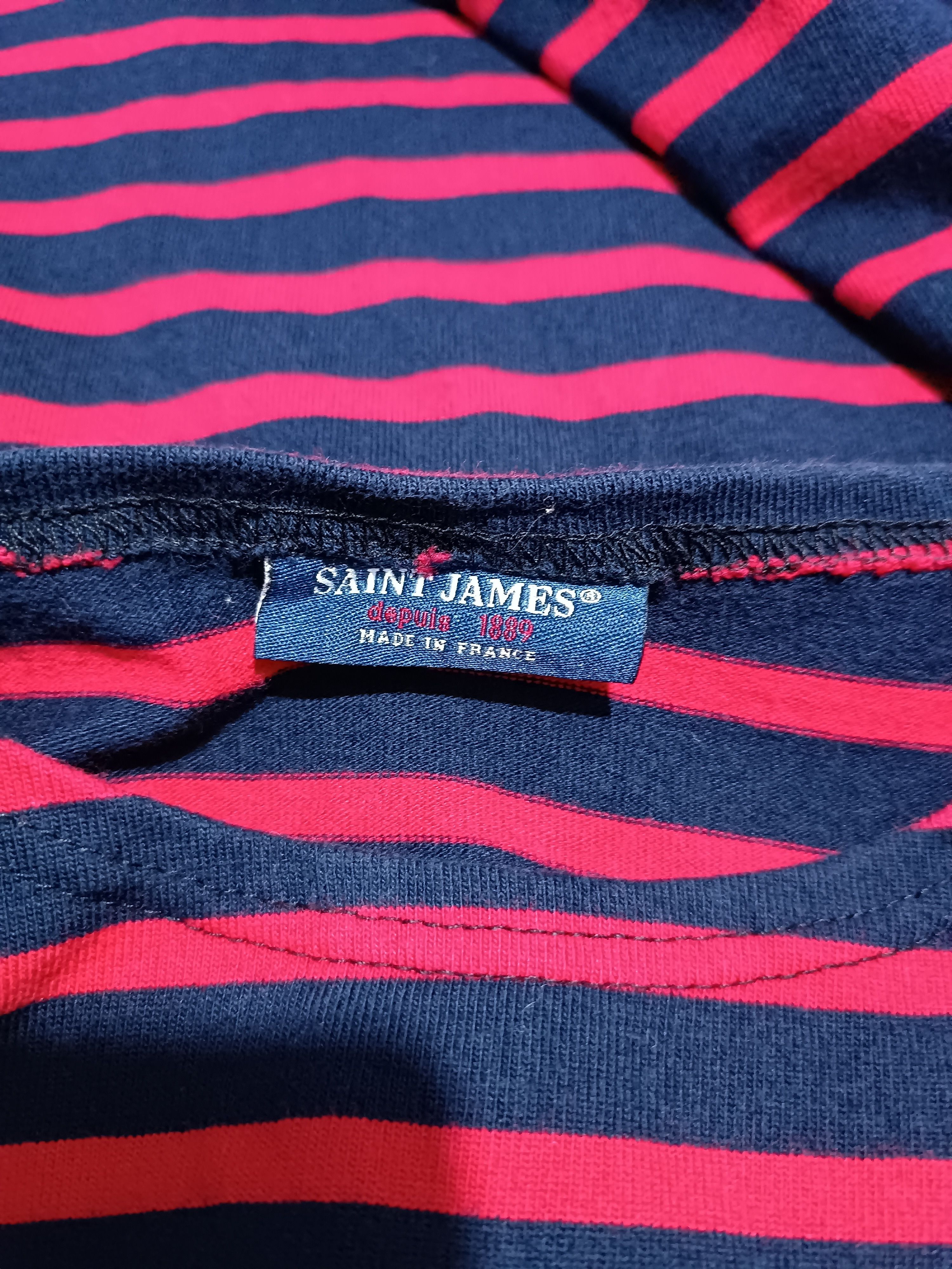 Saint James Saint James Red Blue Stripe T-shirt Nirvana Style Size US L / EU 52-54 / 3 - 7 Thumbnail