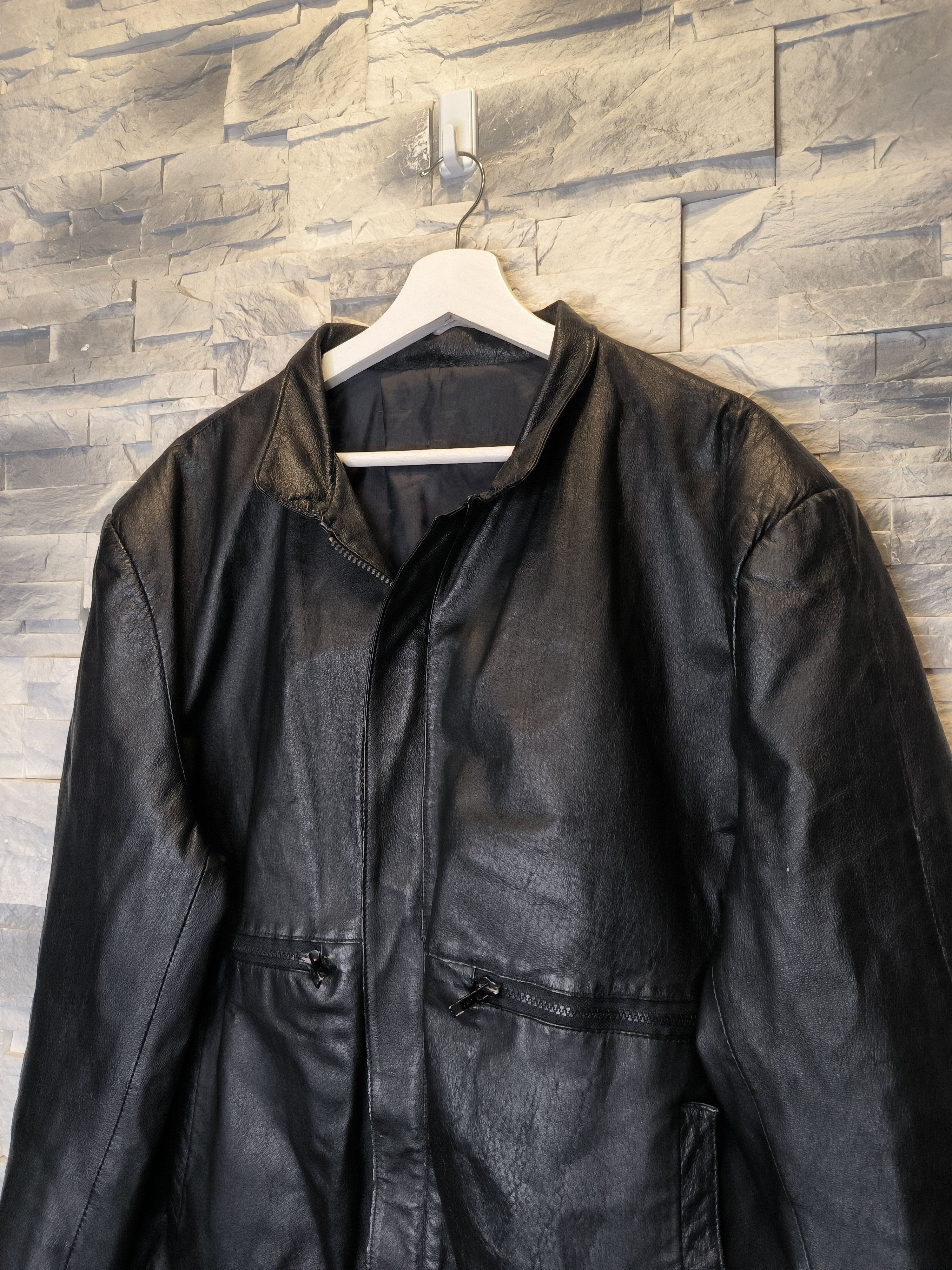 Vintage Vintage Black Leather Jacket Size US M / EU 48-50 / 2 - 2 Thumbnail