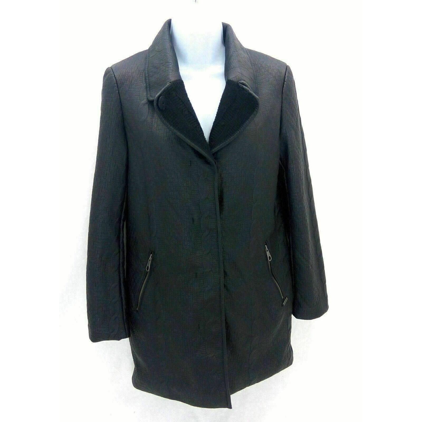 Guess GUESS Yelena Textured Coated Black Trench Coat - Size XS Size XS / US 0-2 / IT 36-38 - 5 Thumbnail