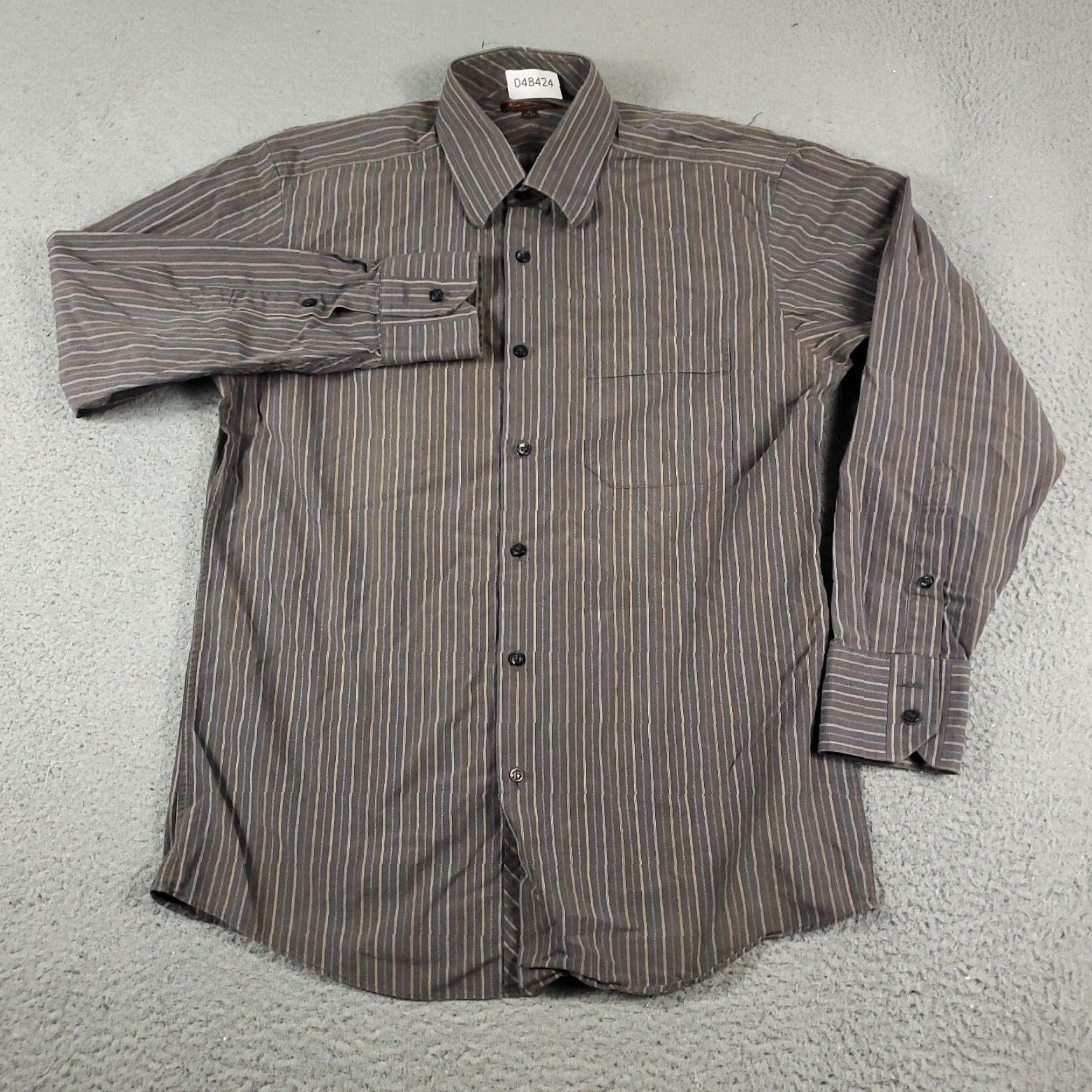 Ben Sherman VINTAGE Ben Sherman Shirt Mens 15 Brown Striped Dress Button Up Long Sleeve Size 40R - 2 Thumbnail