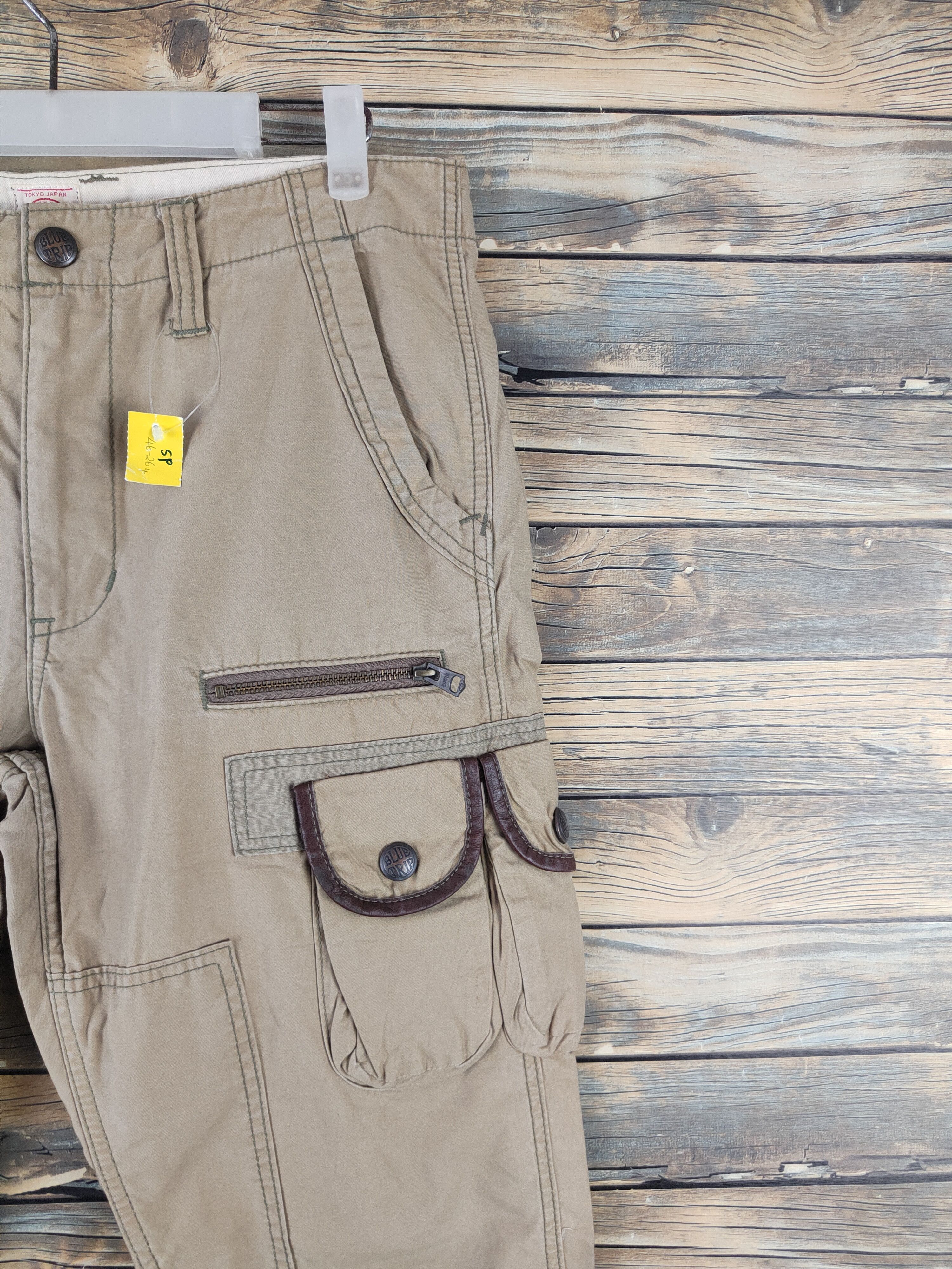 Japanese Brand DL Edwin-Blue Trip Beige Multipocket Cargo Pants #sp46-264T Size US 32 / EU 48 - 5 Thumbnail