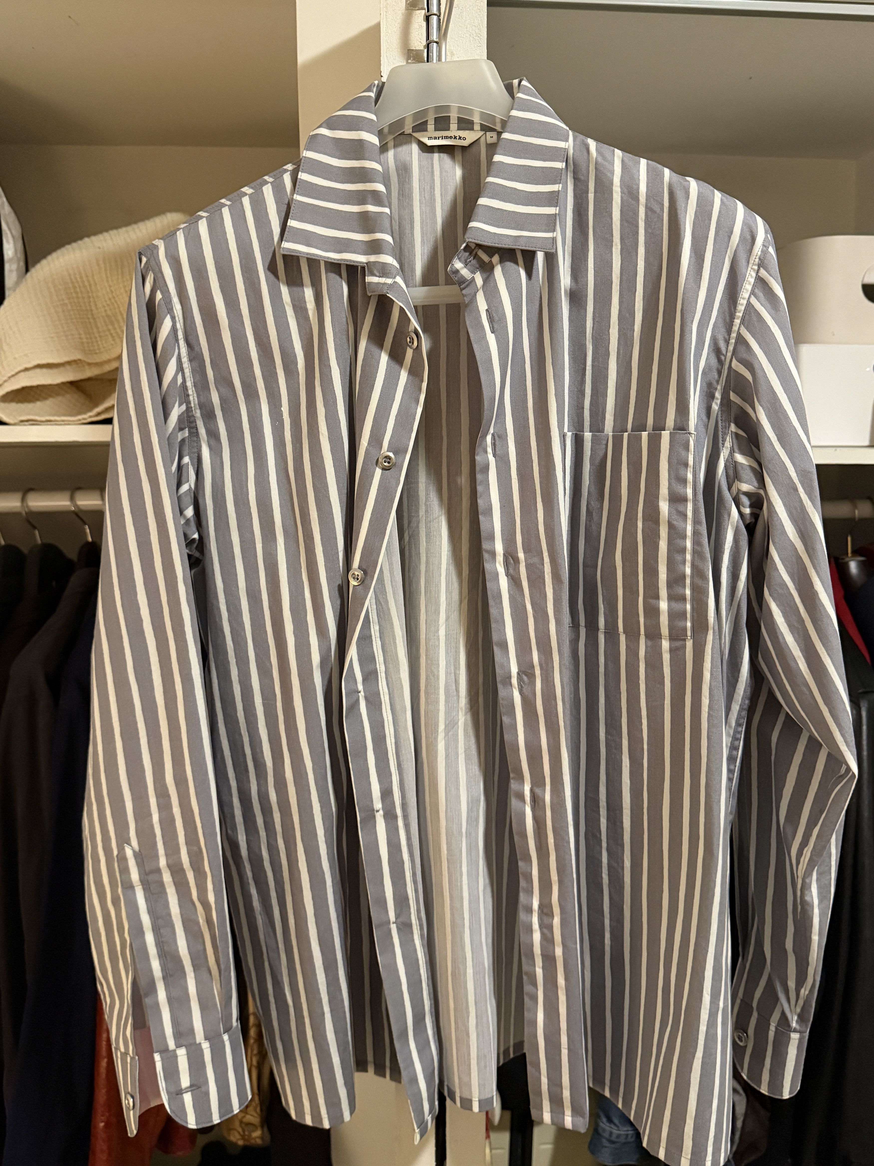Marimekko Grey striped shirt Size US M / EU 48-50 / 2 - 1 Thumbnail
