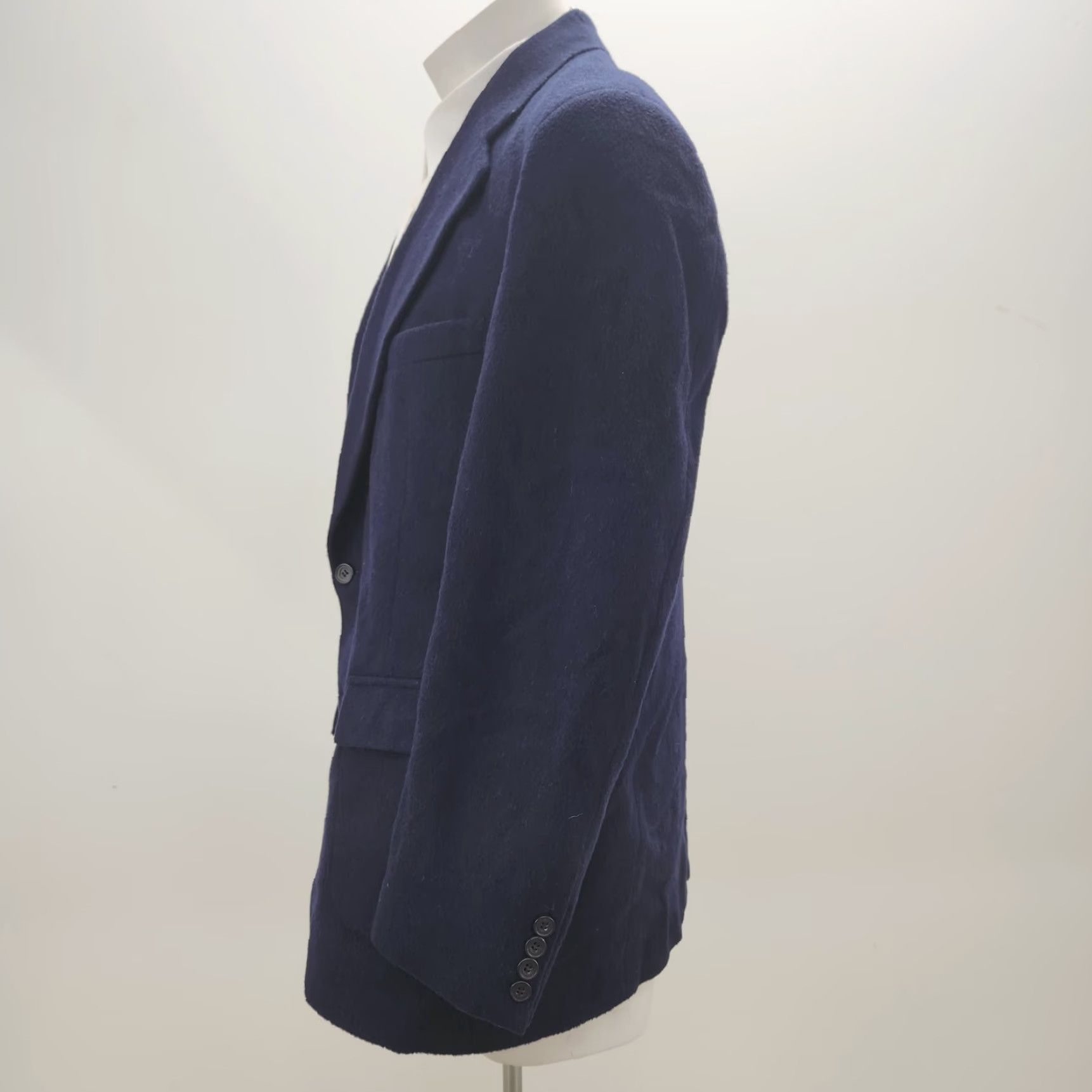 Vintage VINTAGE Nova Fides Blazer Jacket Men 46L Blue Cashmere Wool Lined Stylish 80s 90s City Designer Blazer Mens Size 46R - 2 Thumbnail