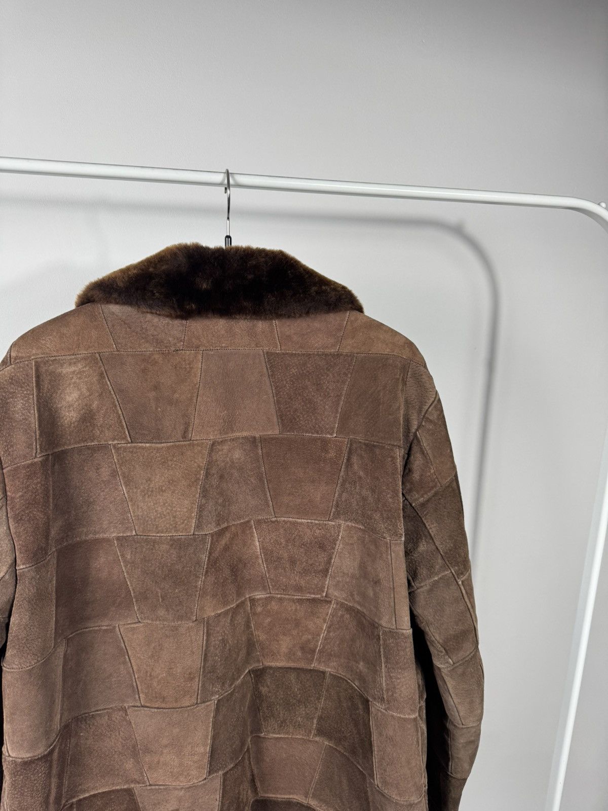 Other Vintage Brown Patchwork Leather Jacket Shearling Collar Zip Size US XL / EU 56 / 4 - 12 Thumbnail