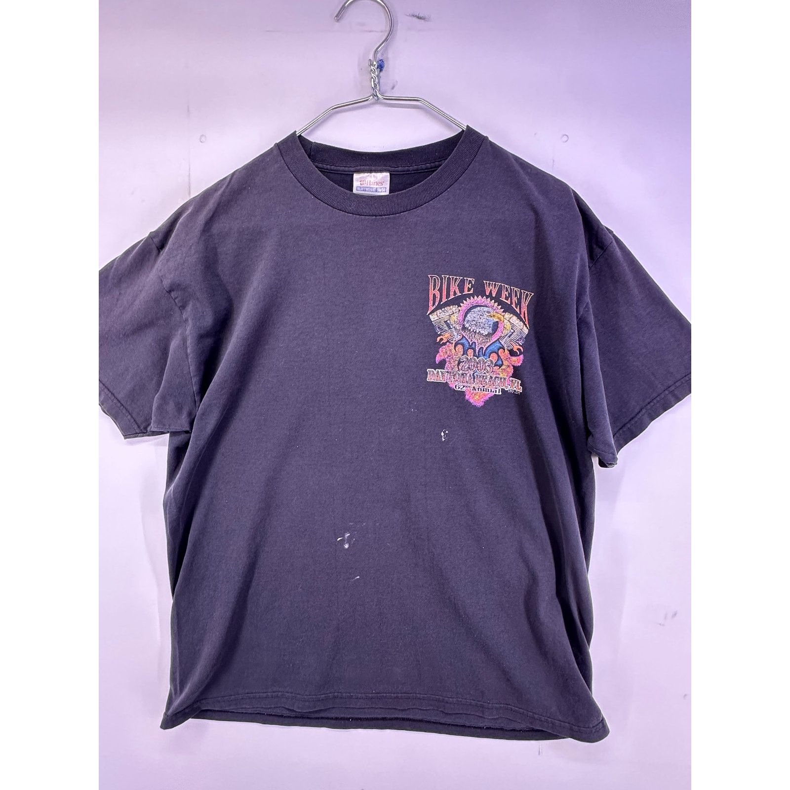 Hanes Vintage 2003 Daytona Beach Bike Week 62 Annual Tshirt Size L Size US L / EU 52-54 / 3 - 3 Thumbnail