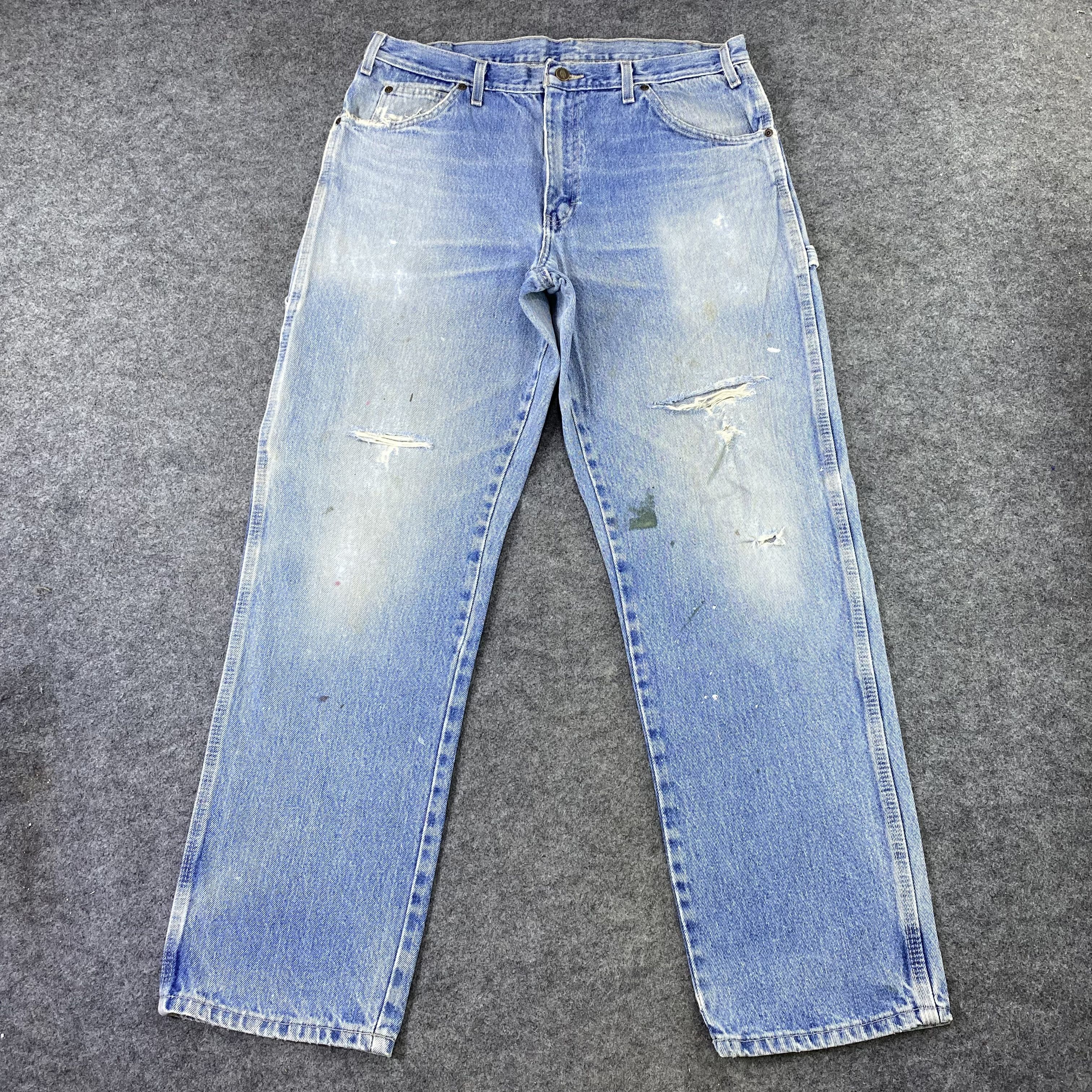 Dickies × Vintage Vintage Dickies Distres blue Wash relaxed fit jeans-J1148 Size US 36 / EU 52 - 2 Thumbnail