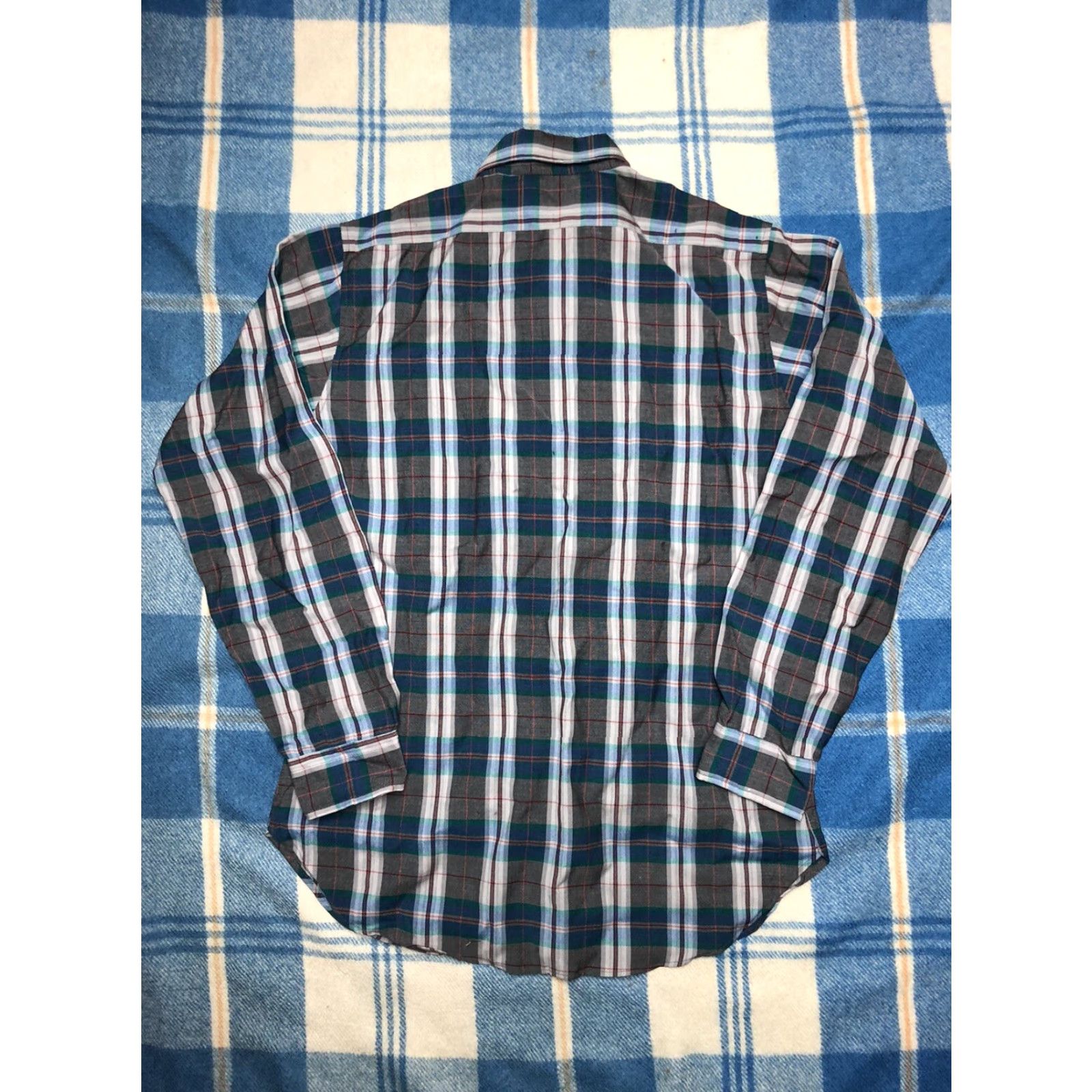 Pendleton VINTAGE Pendleton Button Shirt Men Medium Plaid Turquoise Blue Green Wool 80s 70s Long Sleeve Size US M / EU 48-50 / 2 - 6 Thumbnail