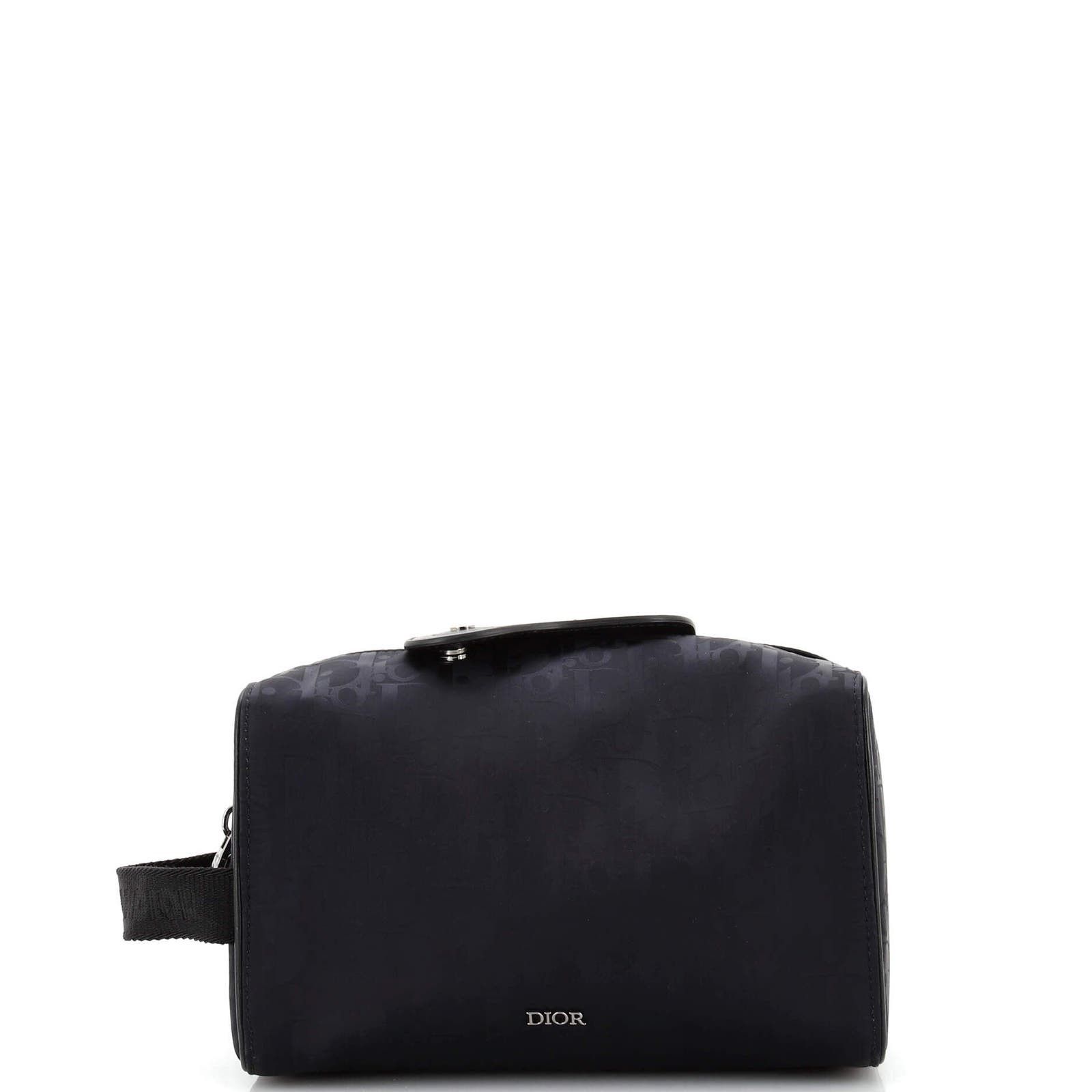image of Dior Lingot Toiletry Pouch Oblique Mirage Technical Fabric None in Black, Women's