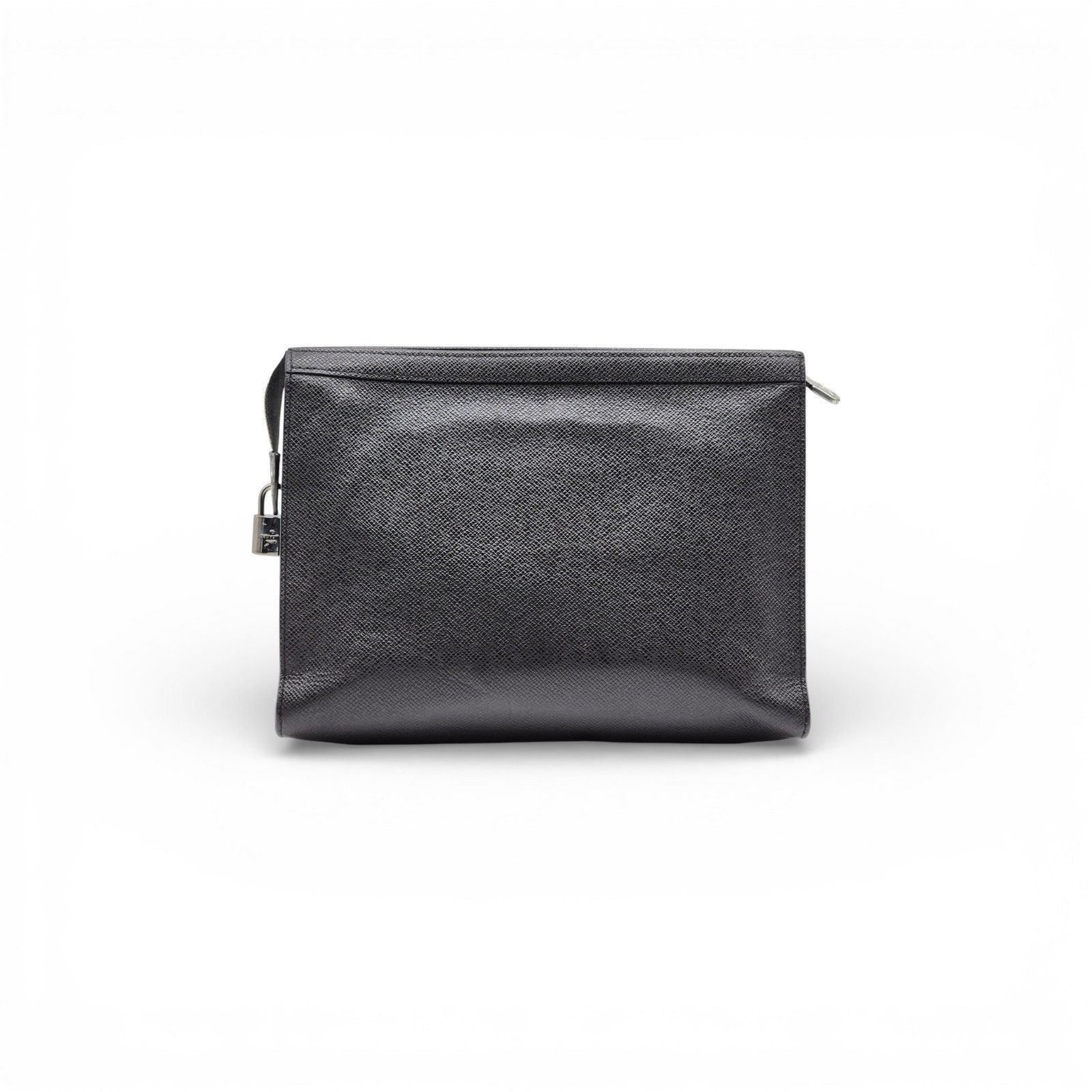 Louis Vuitton Pochette Voyage Pouch MM Clutch Taiga Leather Black Size ONE SIZE - 2 Thumbnail