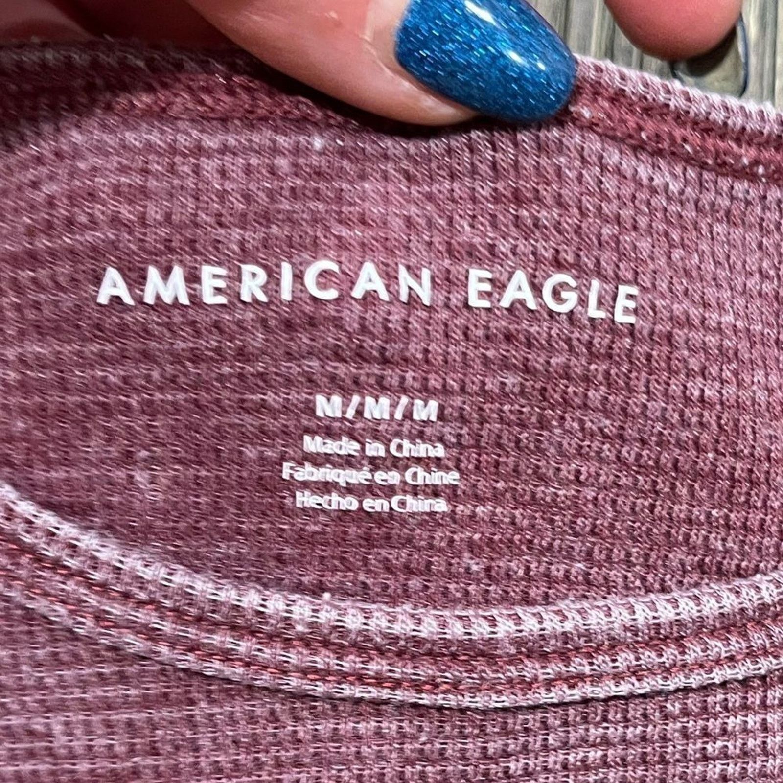 American Eagle Outfitters American Eagle AE Waffle Baby Tee Cropped Crewneck Size M Size M / US 6-8 / IT 42-44 - 2 Thumbnail
