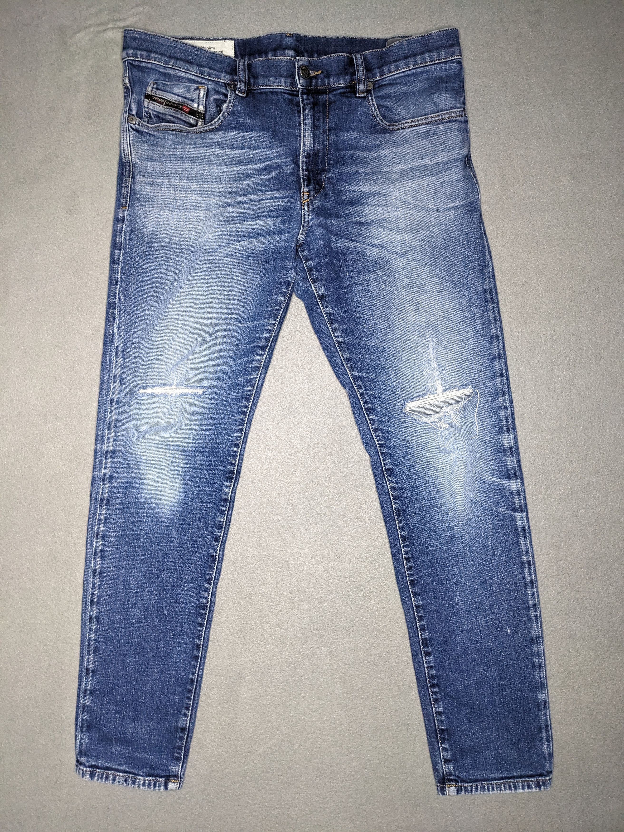 Diesel Diesel D-STRUKT Jeans 36x30 Slim Blue Denim Distressed Italy Size US 36 / EU 52 - 1 Thumbnail