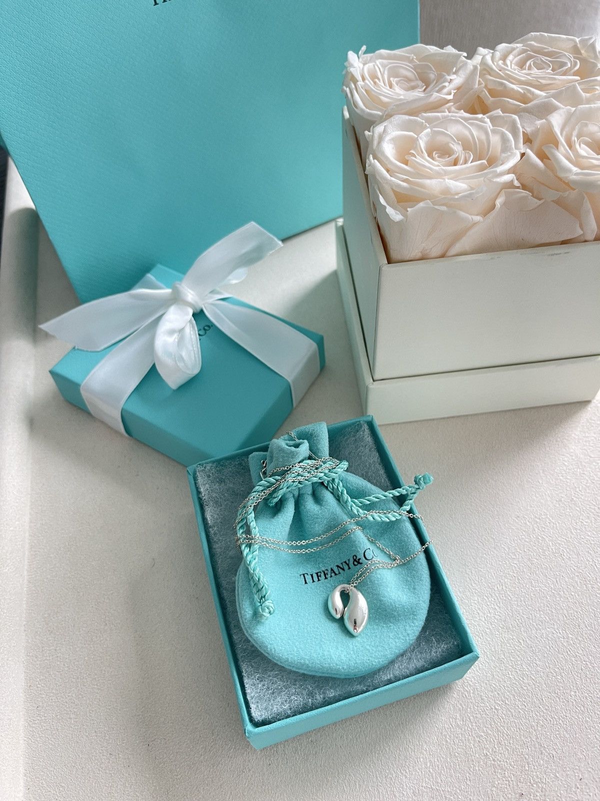 Tiffany & Co. Tiffany & Co Elsa Peretti Double Teardrop Necklace $500 NEW Size ONE SIZE - 3 Thumbnail