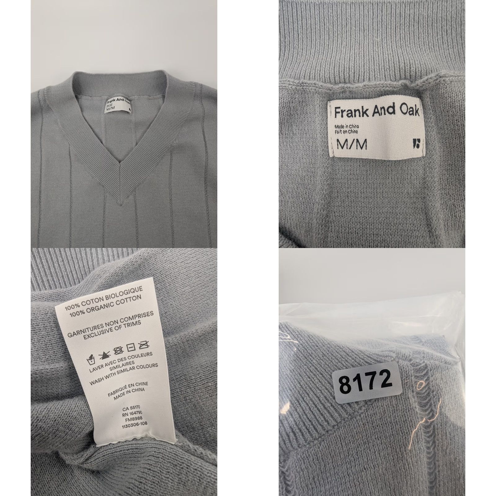 Vintage Frank & Oak Men’s Medium V-Neck Sleeveless Sweater Vest Gray Cotton Modern Relaxed Fit Shirtless Size US M / EU 48-50 / 2 - 8 Thumbnail
