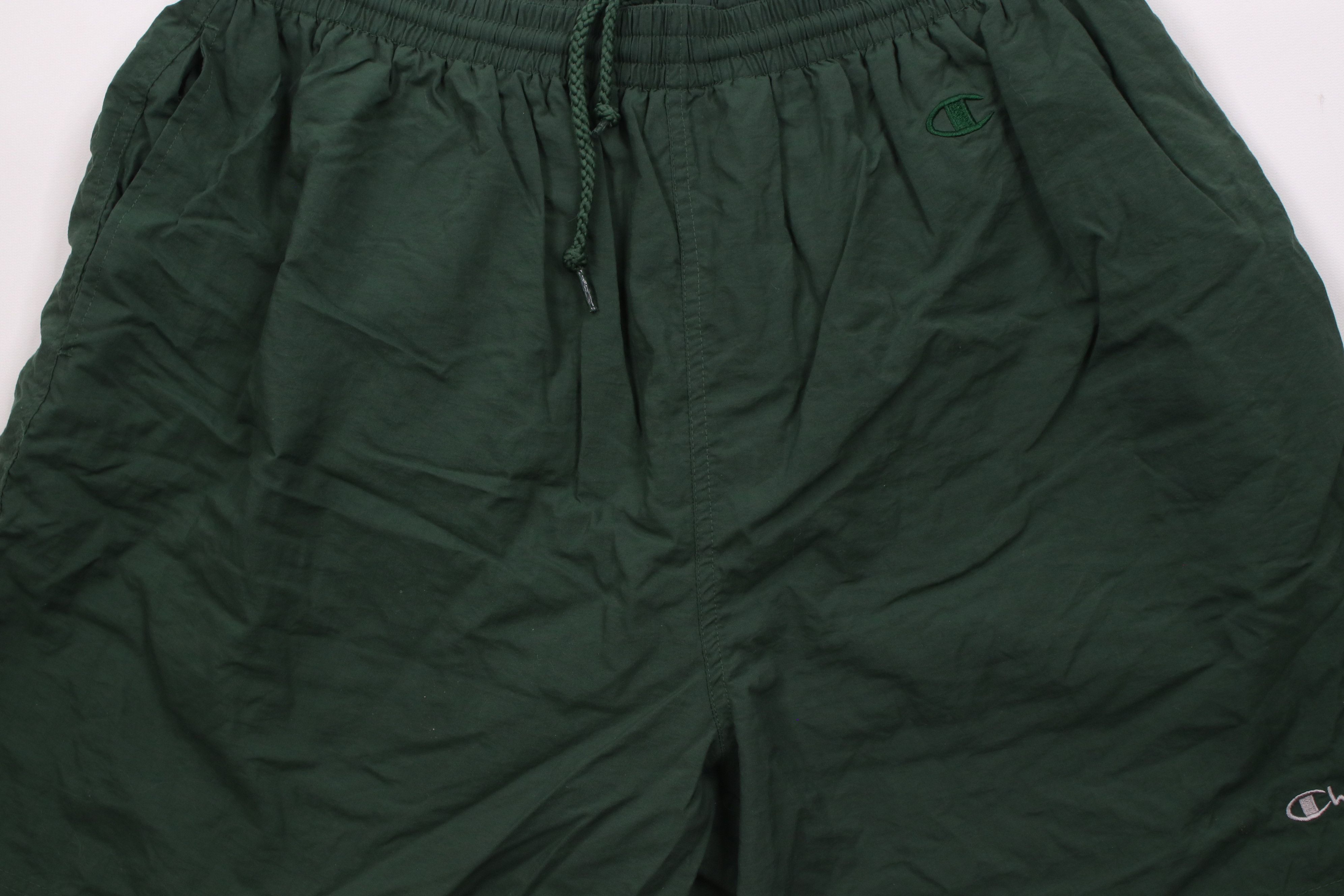 Champion × Vintage Vintage 90s Champion Lined Above Knee Shorts Baggies Green Size US 38 / EU 54 - 3 Thumbnail