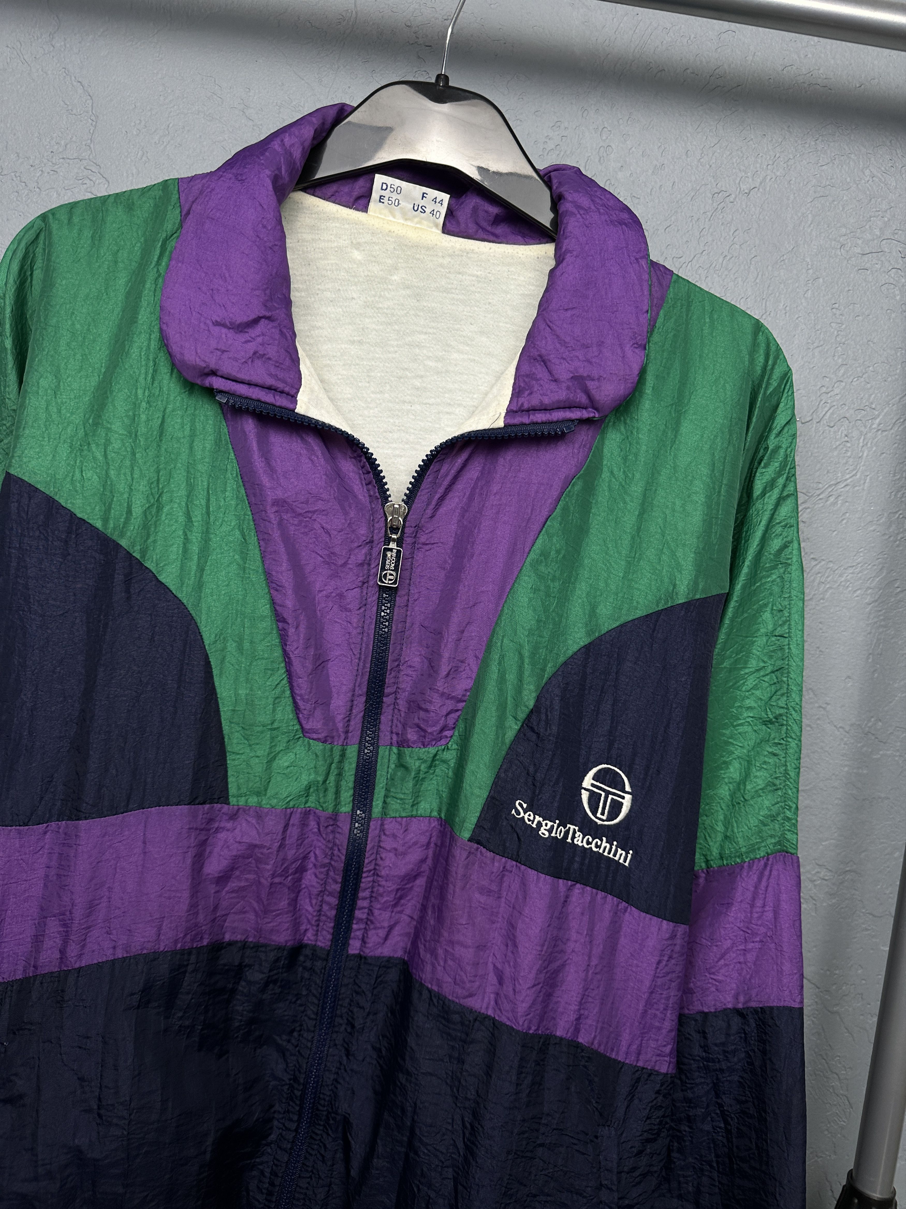 Sergio Tacchini Sergio Tacchini 90s Vintage Mens Nylon Track Top Jacket Size US M / EU 48-50 / 2 - 2 Thumbnail