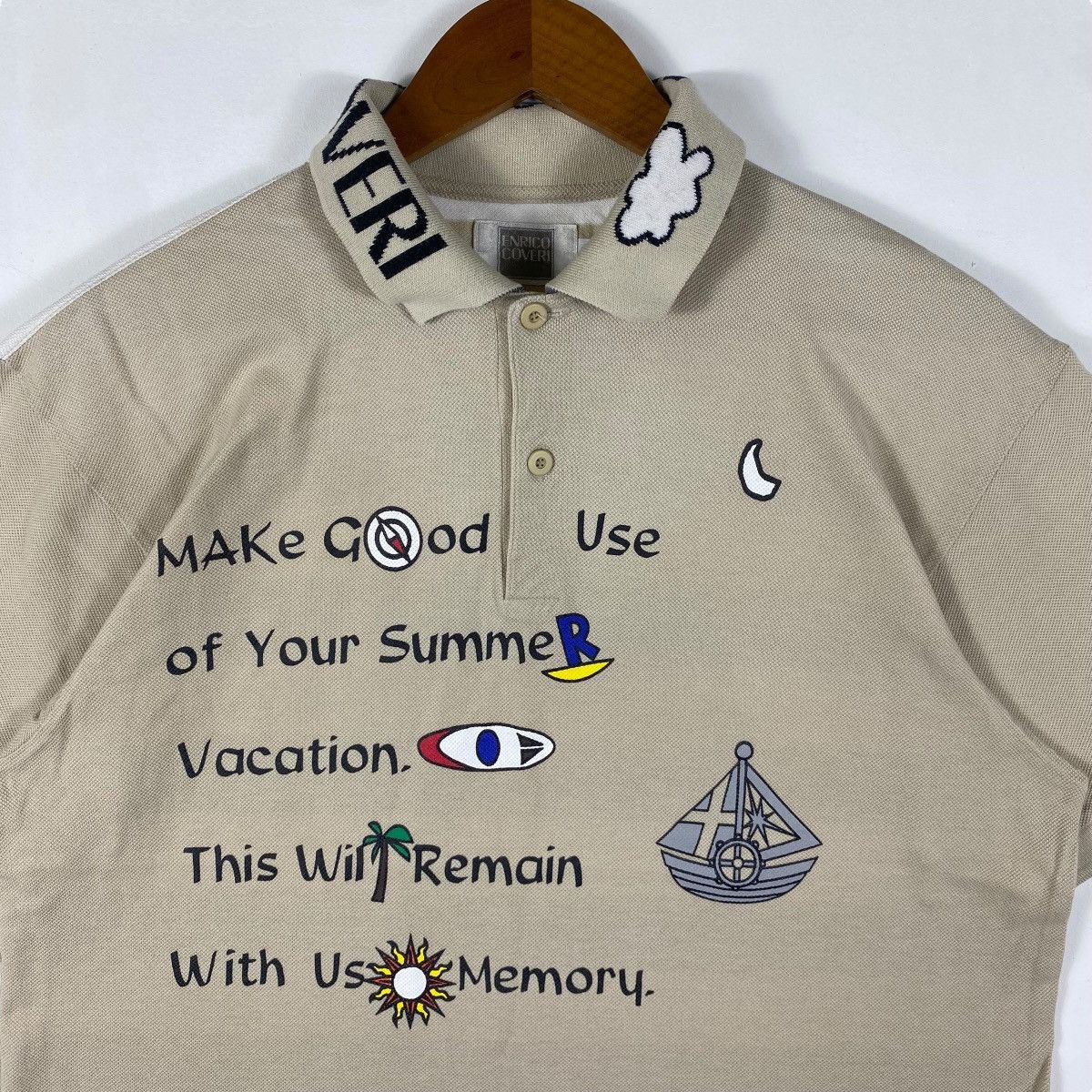 Enrico Coveri × Vintage Vintage 90's ENRICO COVERI Italian Designer Polo Shirt Size US L / EU 52-54 / 3 - 2 Thumbnail
