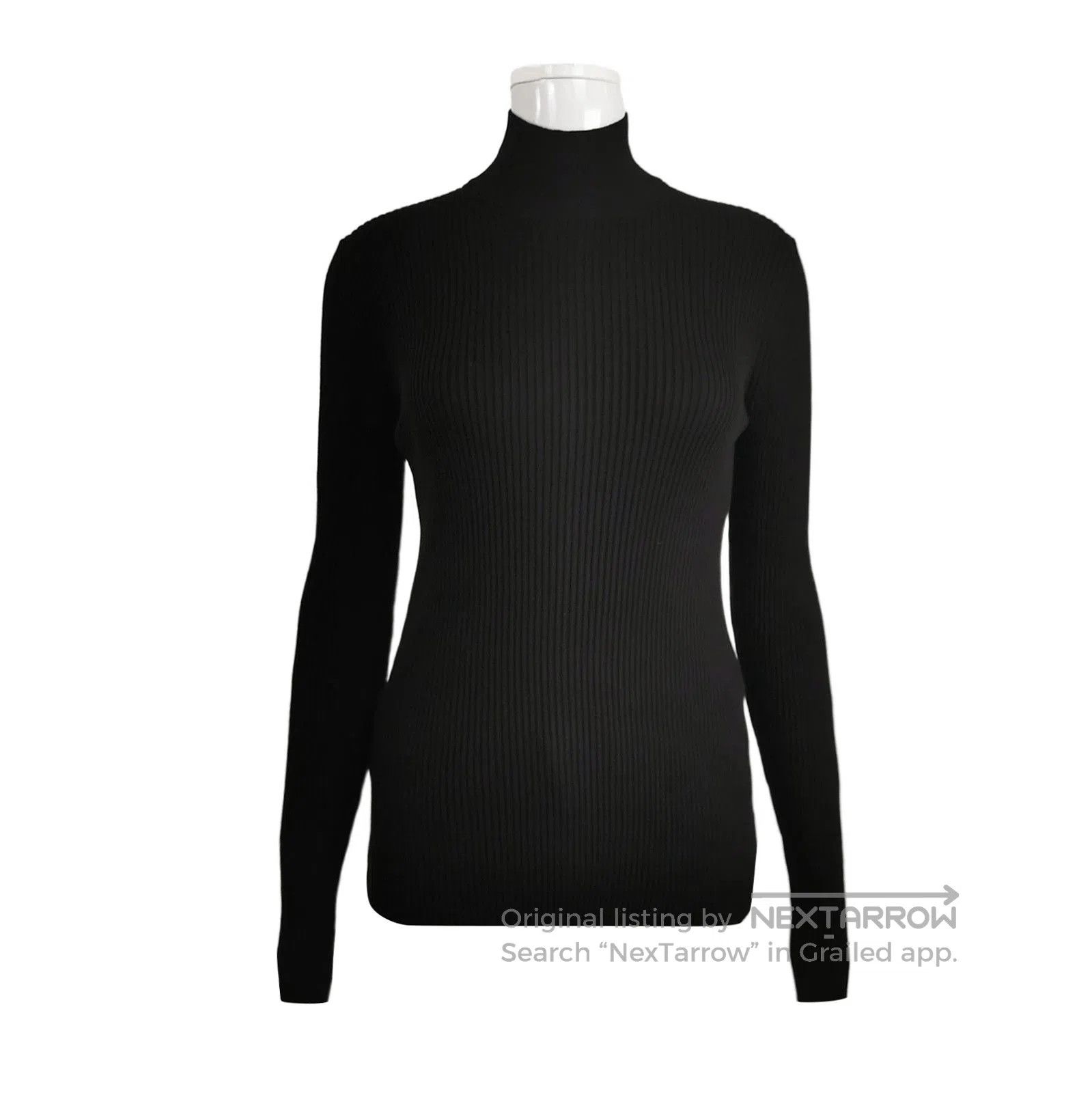 Prada Black Ribbed Turtleneck Sweater for Women .