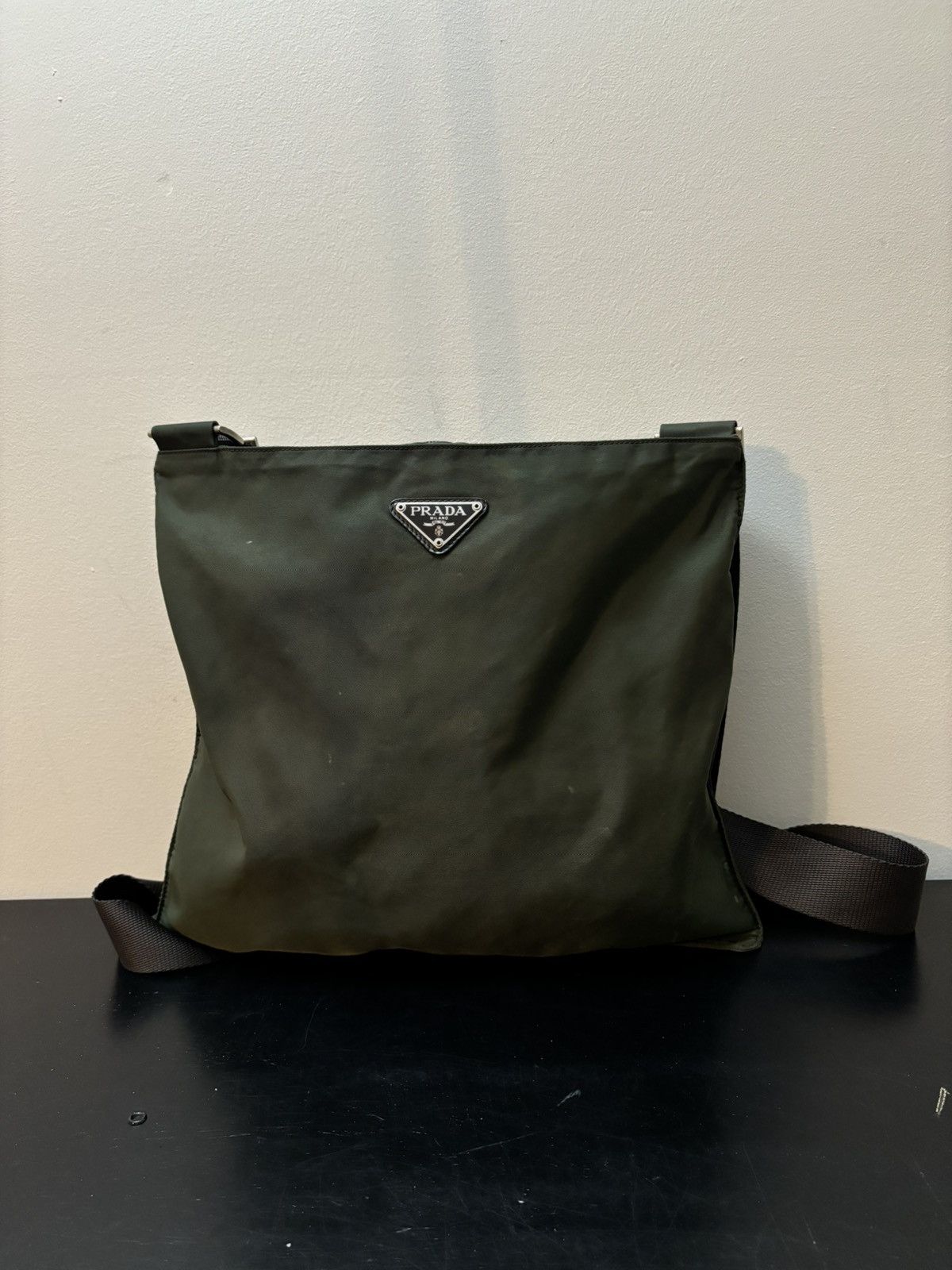 Prada Prada Nylon Shoulder Crossbody Bag Olive Green Size ONE SIZE - 1 Thumbnail