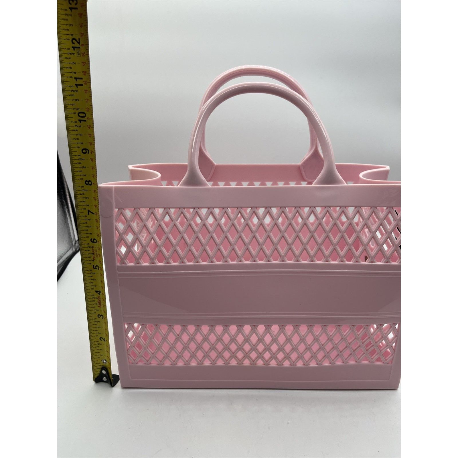 Other Womens Double Handles Pink Plastic Tote Bag w/ Strap Hooks Size ONE SIZE - 9 Thumbnail