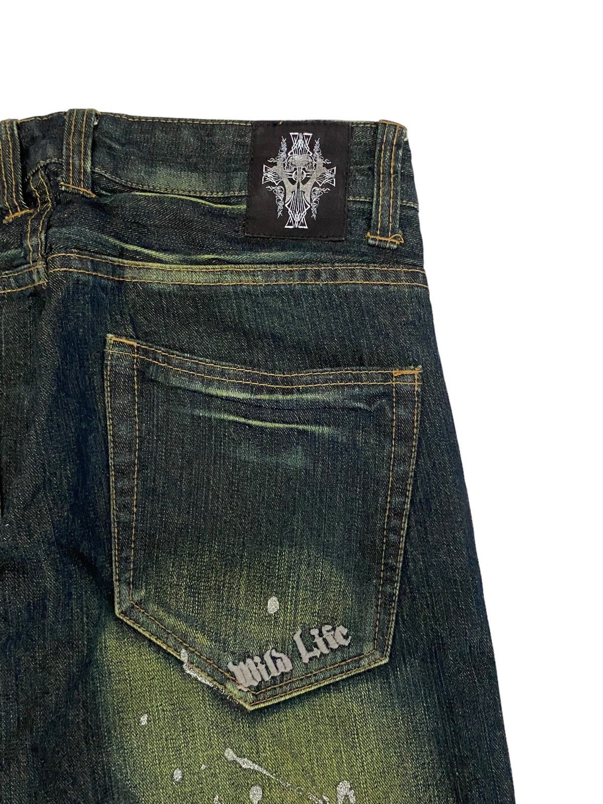 If Six Was Nine Mild Life Japan Splash Art Paint Distressed Patchworks Size US 30 / EU 46 - 16 Thumbnail