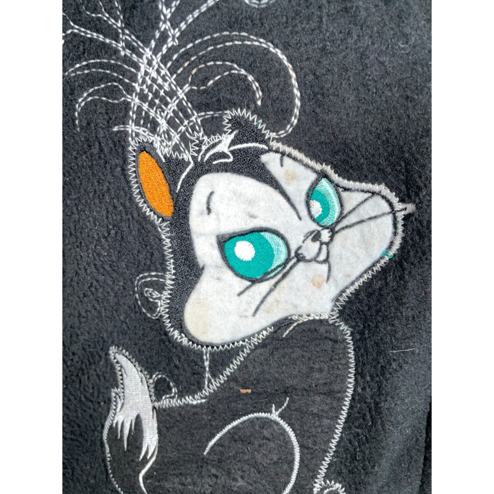 Vintage VINTAGE Looney Tunes Penelope Pussycat Diva Embroidered Full Zip Fleece Sweatshirt Women XL Black Size XL / US 12-14 / IT 48-50 - 5 Thumbnail