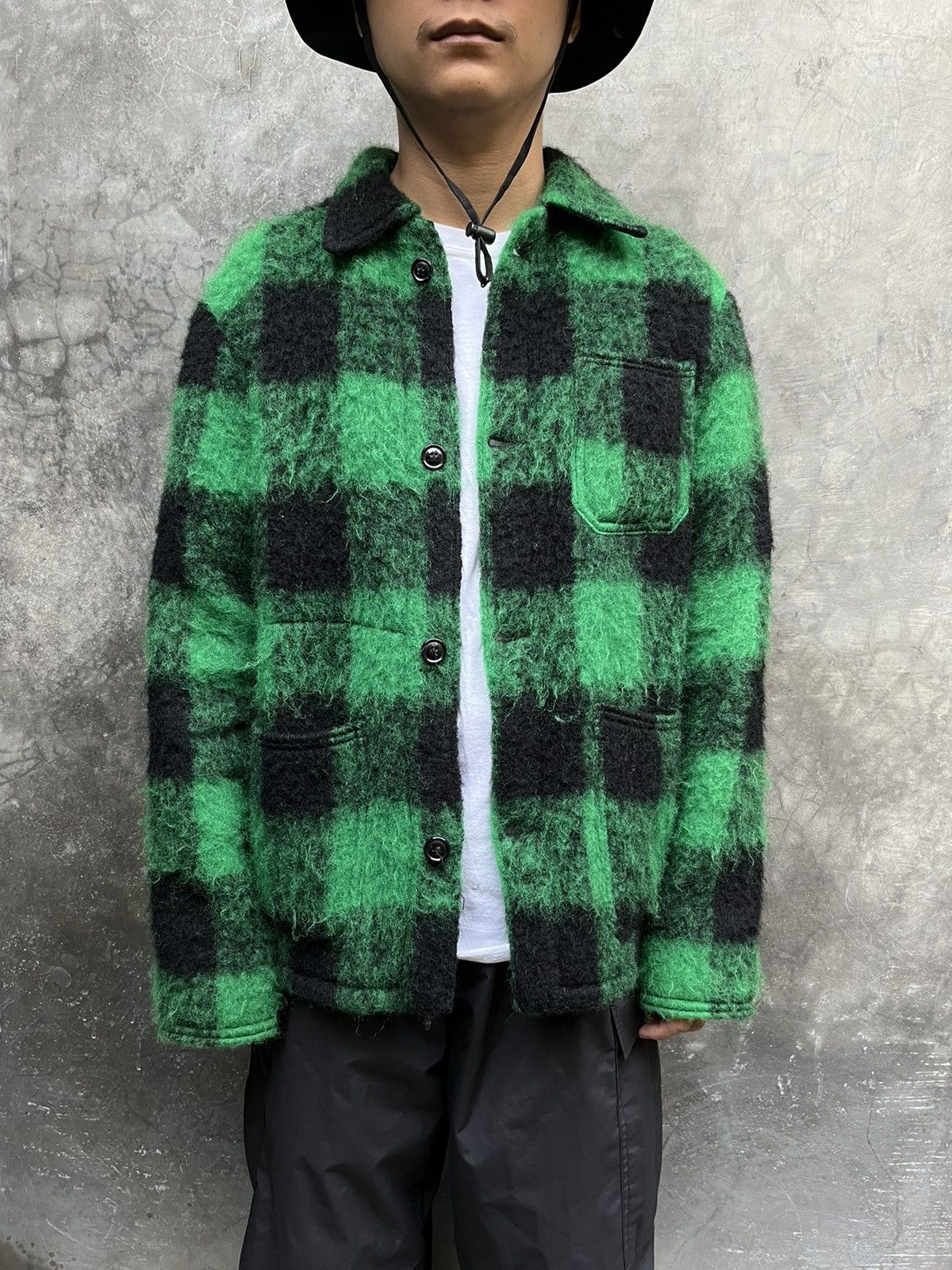 Japanese Brand BohemianS 🇯🇵 Wool / Mohair Plaid Chore jacket Size US L / EU 52-54 / 3 - 2 Thumbnail