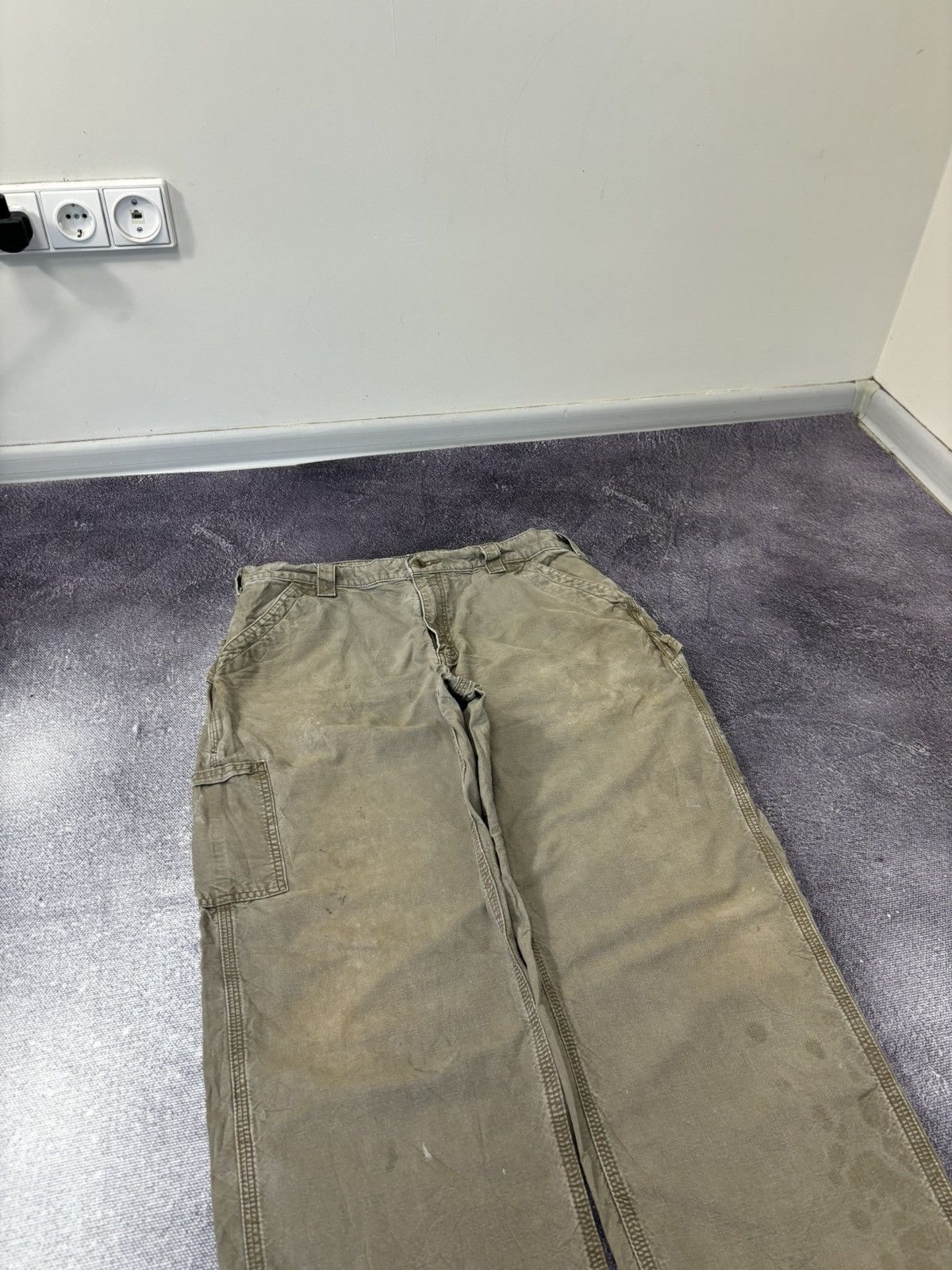 Carhartt Vintage Carhartt Dungaree Fit Khaki Baggy Carpenter Pants Size US 36 / EU 52 - 11 Thumbnail
