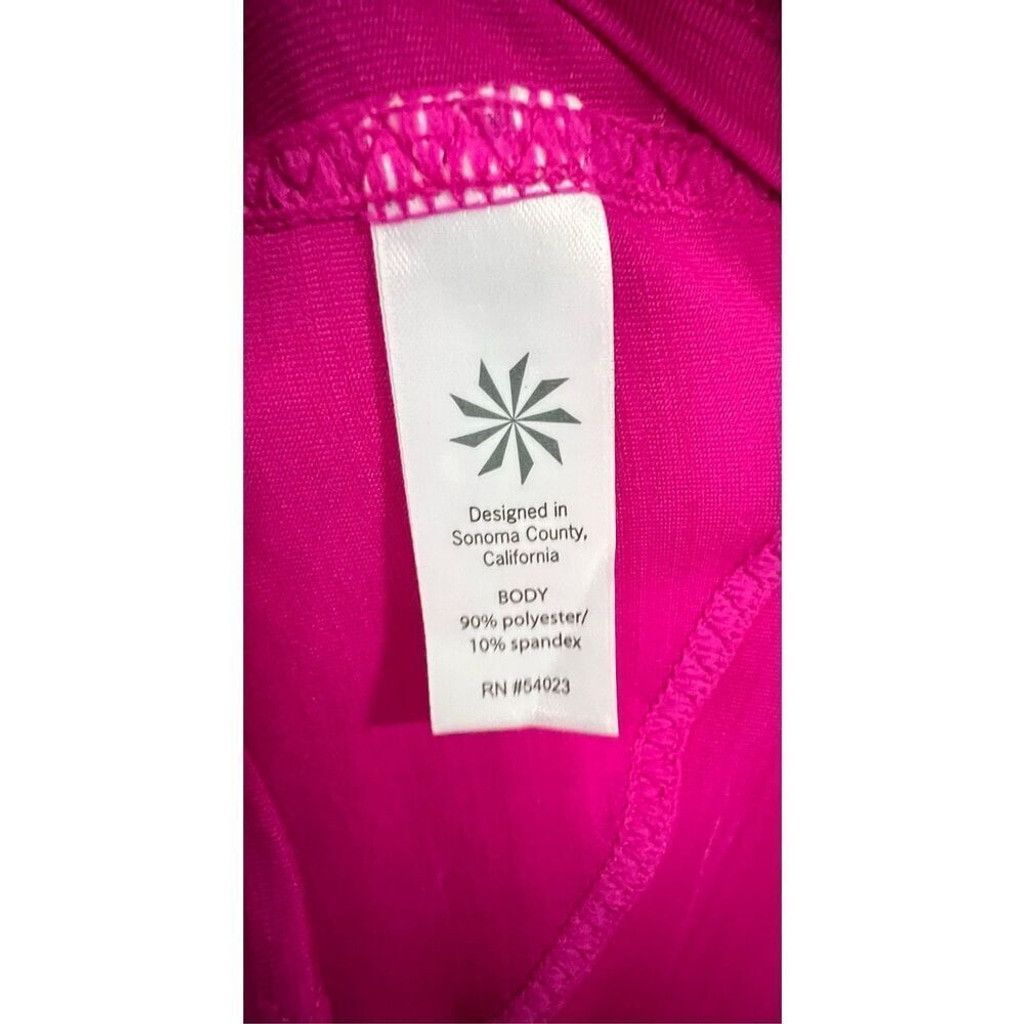 Athleta Athleta Short Sleeve Magenta Athletic T-Shirt W/Front Zipper Size L / US 10 / IT 46 - 5 Thumbnail