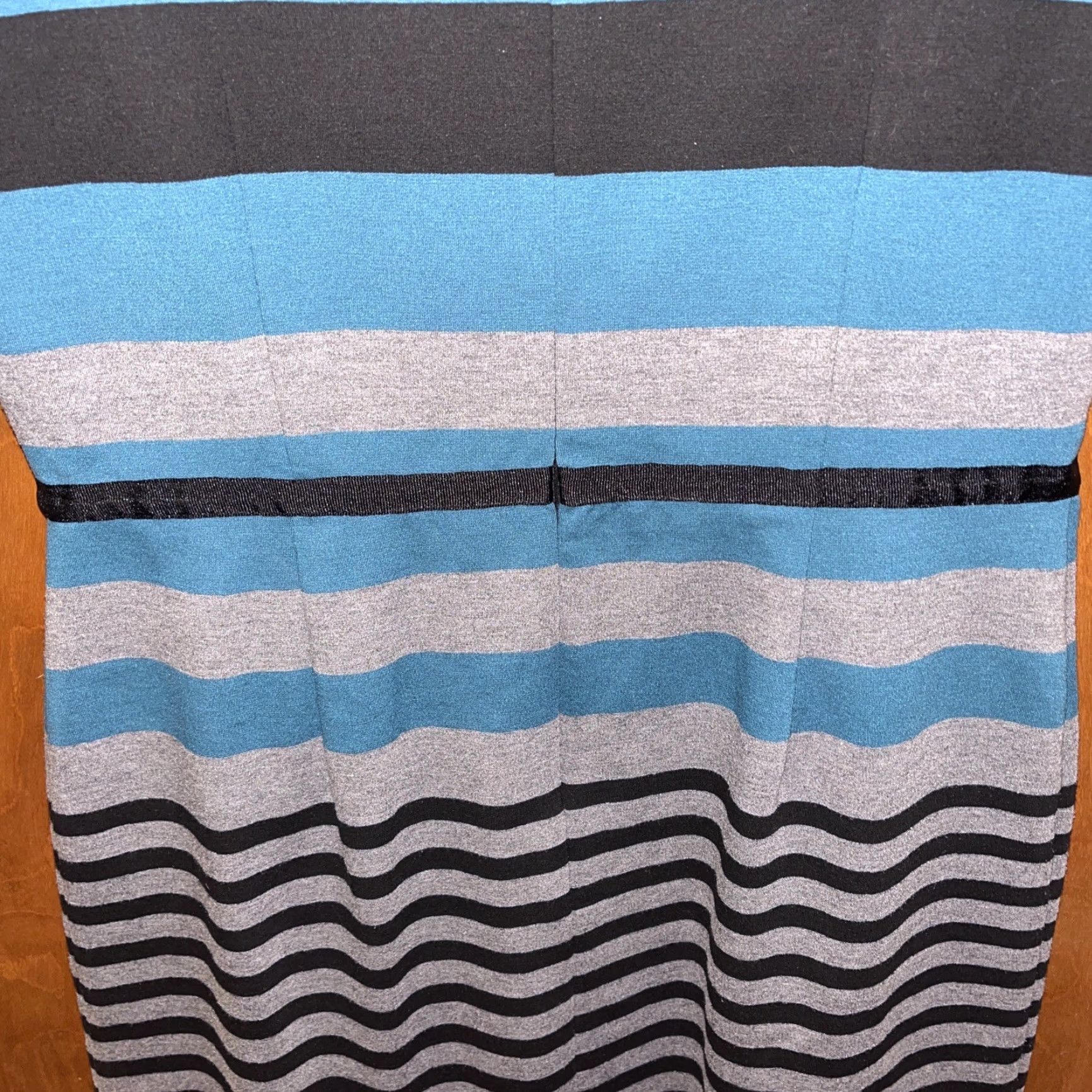 Loft LOFT Striped Green Gray Black Tank Dress Ribbon Waist Pleats Size 8 Women Size M / US 6-8 / IT 42-44 - 7 Thumbnail