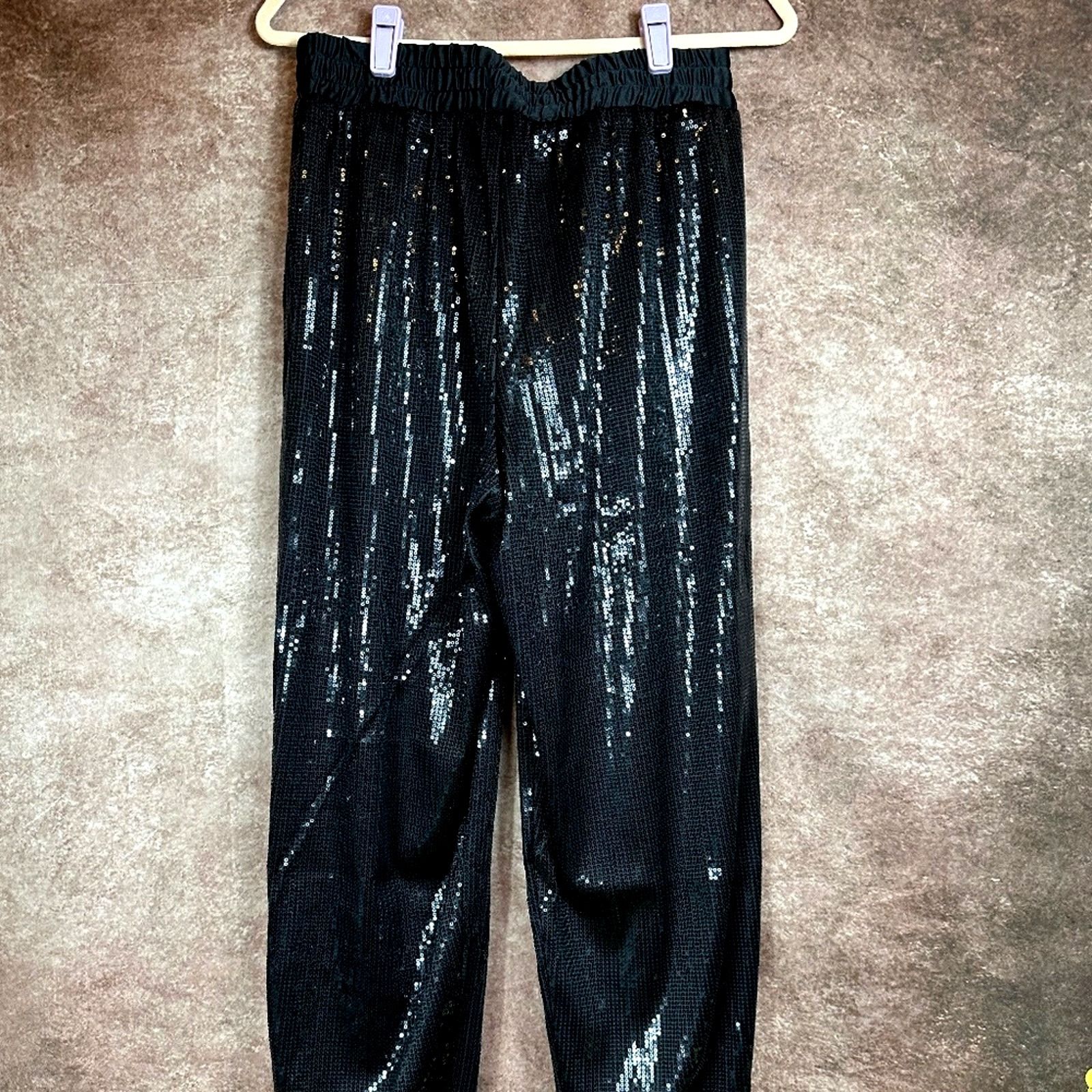 Other Shavonne Dorsey Sequin Jogger Black M Size 29" - 6 Thumbnail