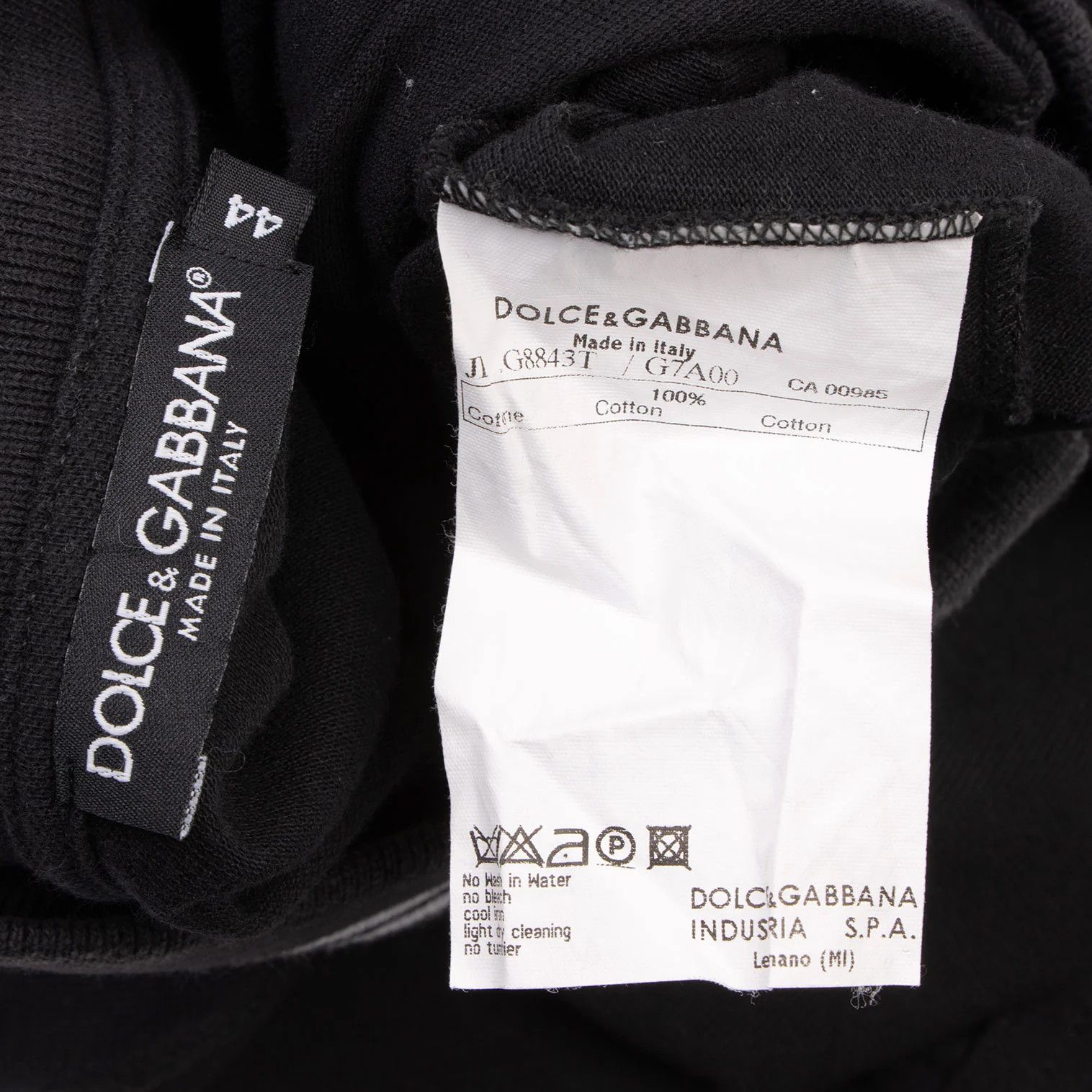 Dolce & Gabbana Cotton Collar Contrast Logo Plate Polo Shirt Black 44 Size US S / EU 44-46 / 1 - 15 Thumbnail