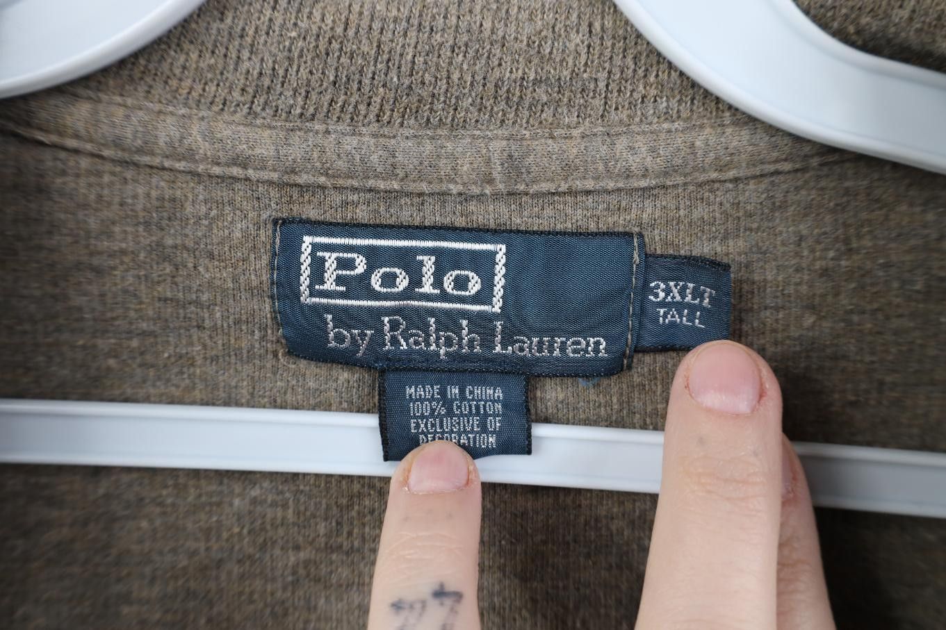 Polo Ralph Lauren Vintage 90s Ralph Lauren Ribbed Knit 1/4 Zip Sweater Beige Size US XXL / EU 58 / 5 - 6 Thumbnail