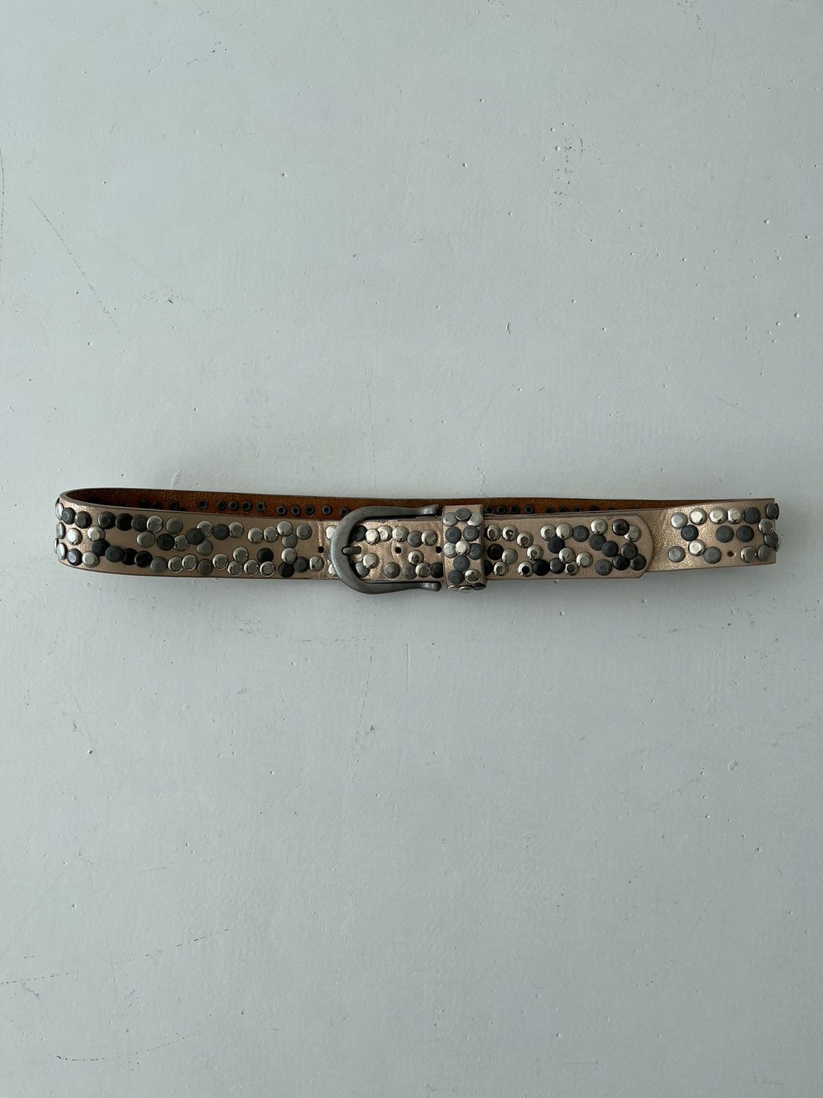Japanese Brand Japanese vintage pink leather belt grunge punk Y2K Size ONE SIZE - 2 Thumbnail