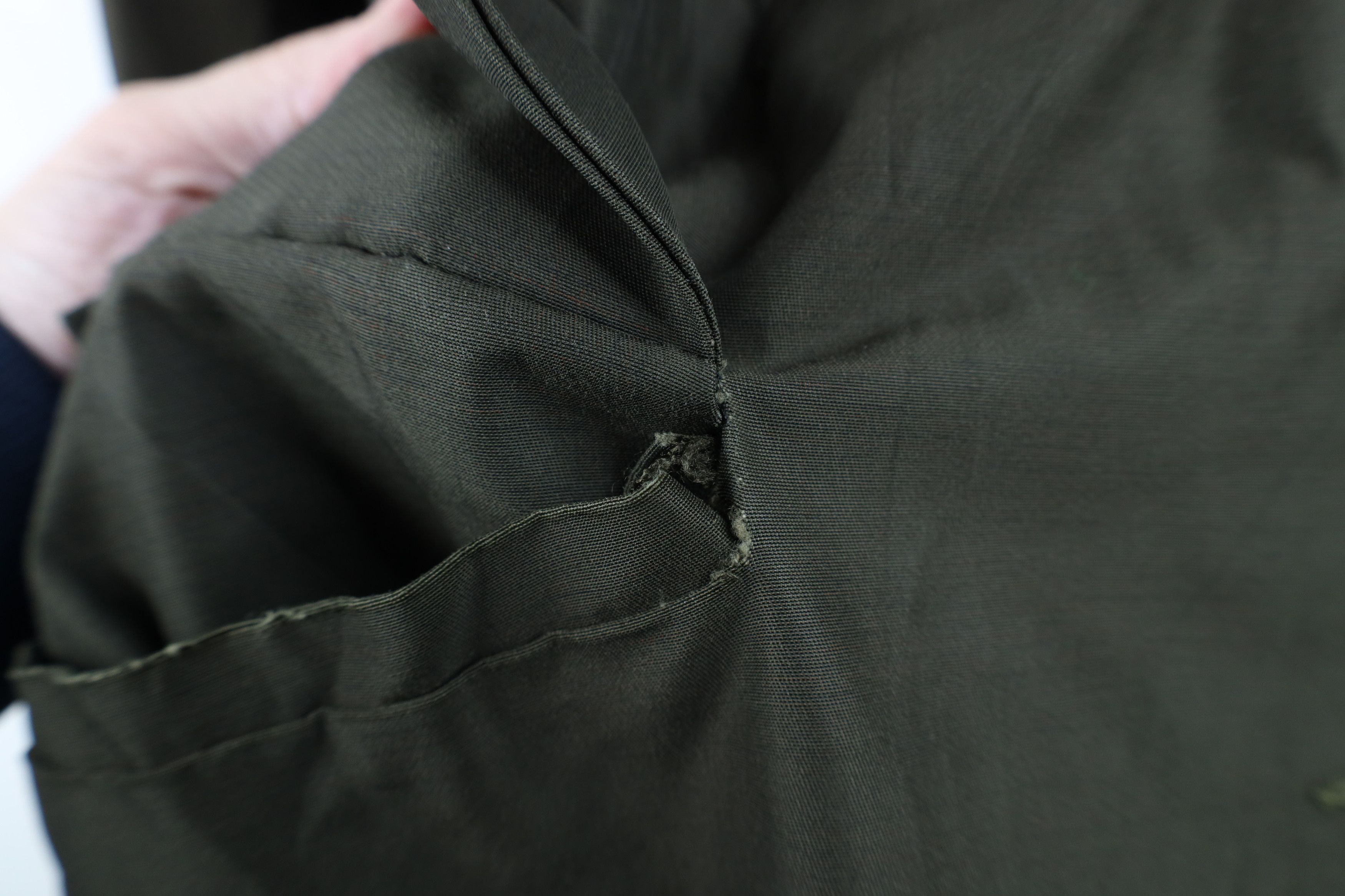 Vintage Vintage 50s Rockabilly Gabardine Velvet Collar Coat Jacket Size XL / US 12-14 / IT 48-50 - 8 Thumbnail