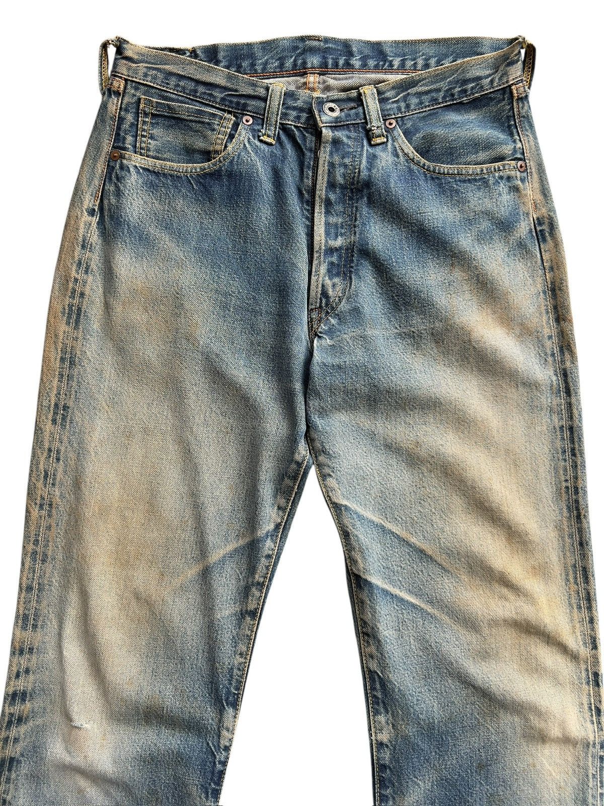 The Real McCoy's Vintage Mccoy Distressed Mudwash Denim Jeans 31x29 Size US 31 - 4 Thumbnail