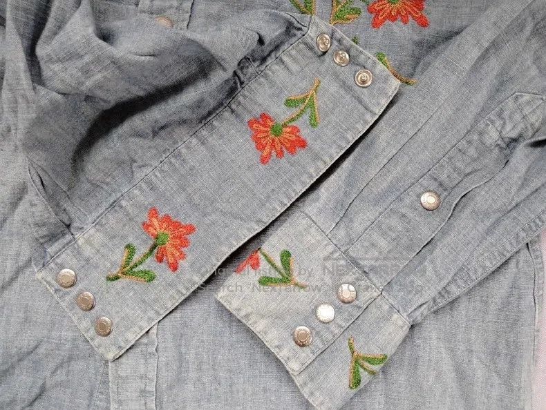 RRL Ralph Lauren RRL Ralph Lauren Western embroidery floral denim shirt Size US M / EU 48-50 / 2 - 3 Thumbnail